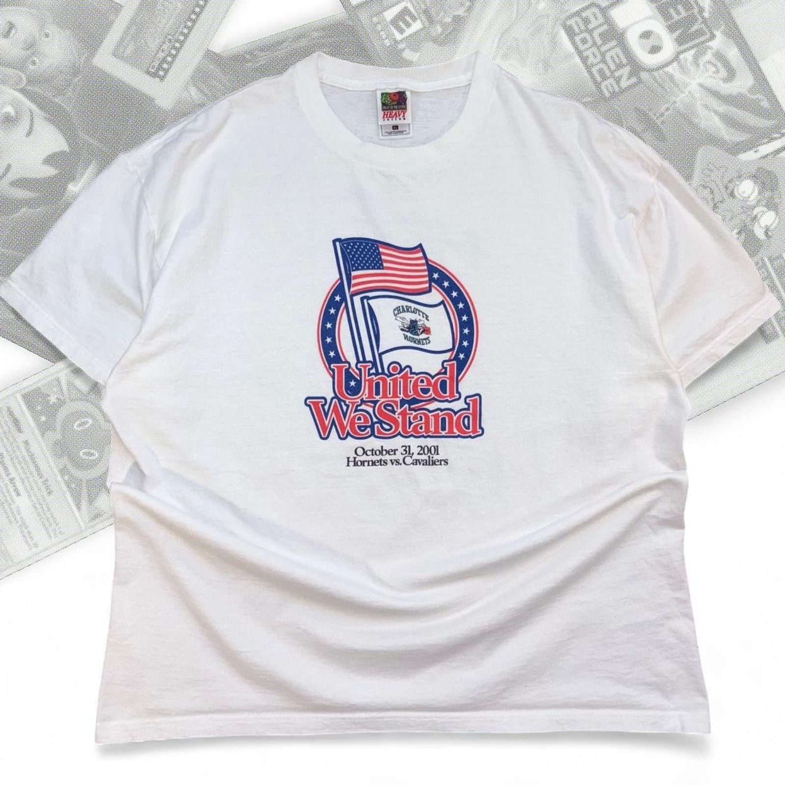 NBA White Vintage NBA CLT Hornets Vs Cleveland Cavaliers Tee Size US XL / EU 56 / 4 - 1 Thumbnail