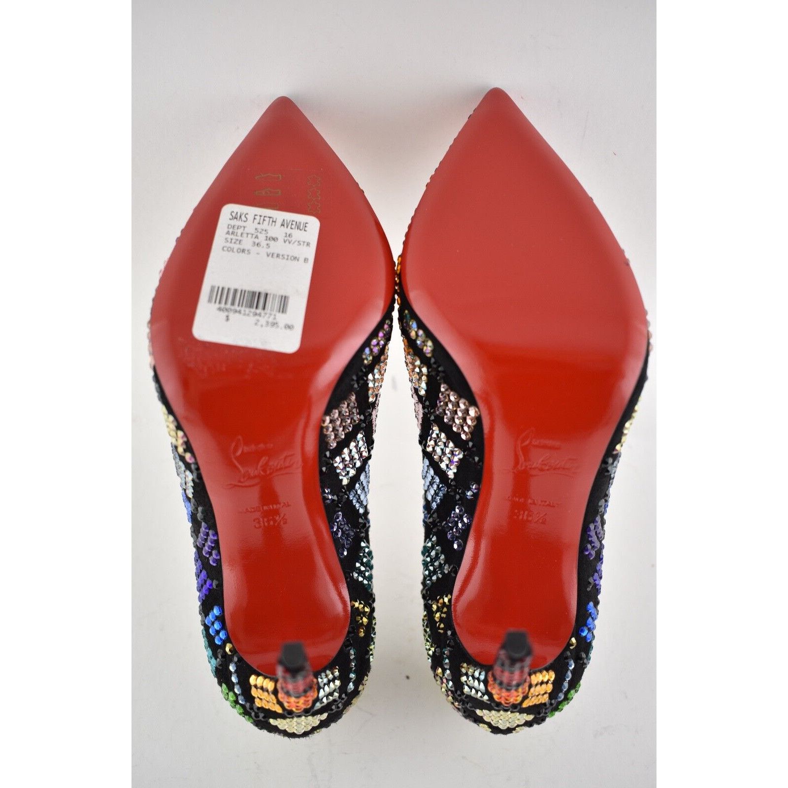 Christian Louboutin Arletta 100 Black Suede Red Strass Pigalle Heel Pump 36.5 Size US 6.5 / IT 36.5 - 12 Thumbnail