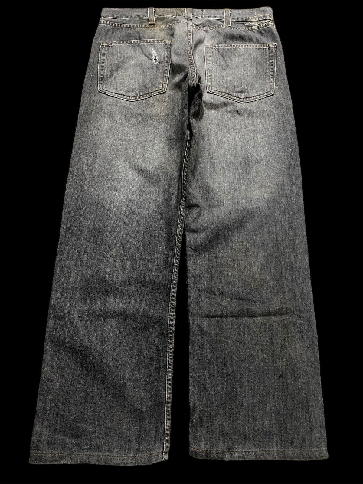 Stussy × Vintage Baggy💥90s Stussy Authentic Workgear Washed Faded Ripped jean Size US 33 - 1 Thumbnail