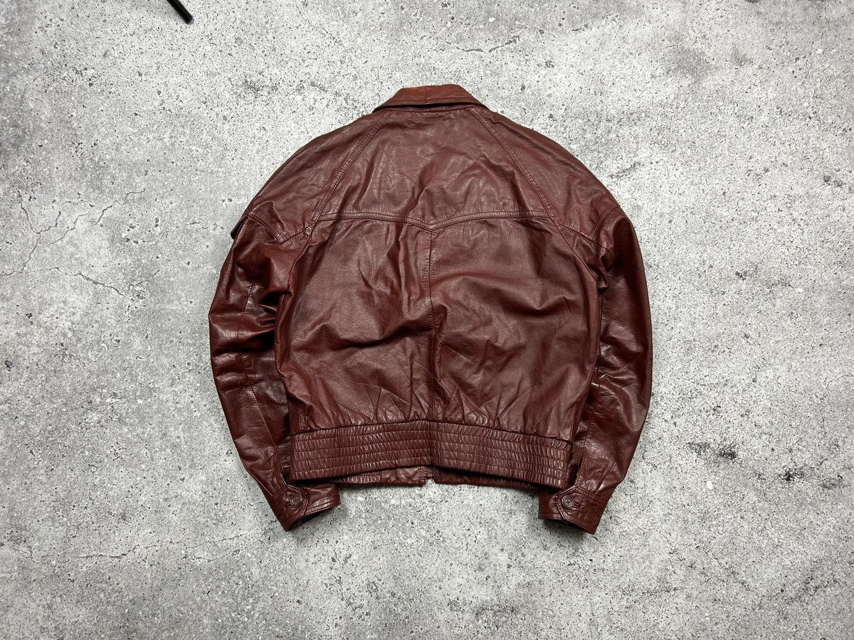 Wilsons Leather Burgundy Bomber Leather Jacket vintage Size S / US 4 / IT 40 - 4 Thumbnail