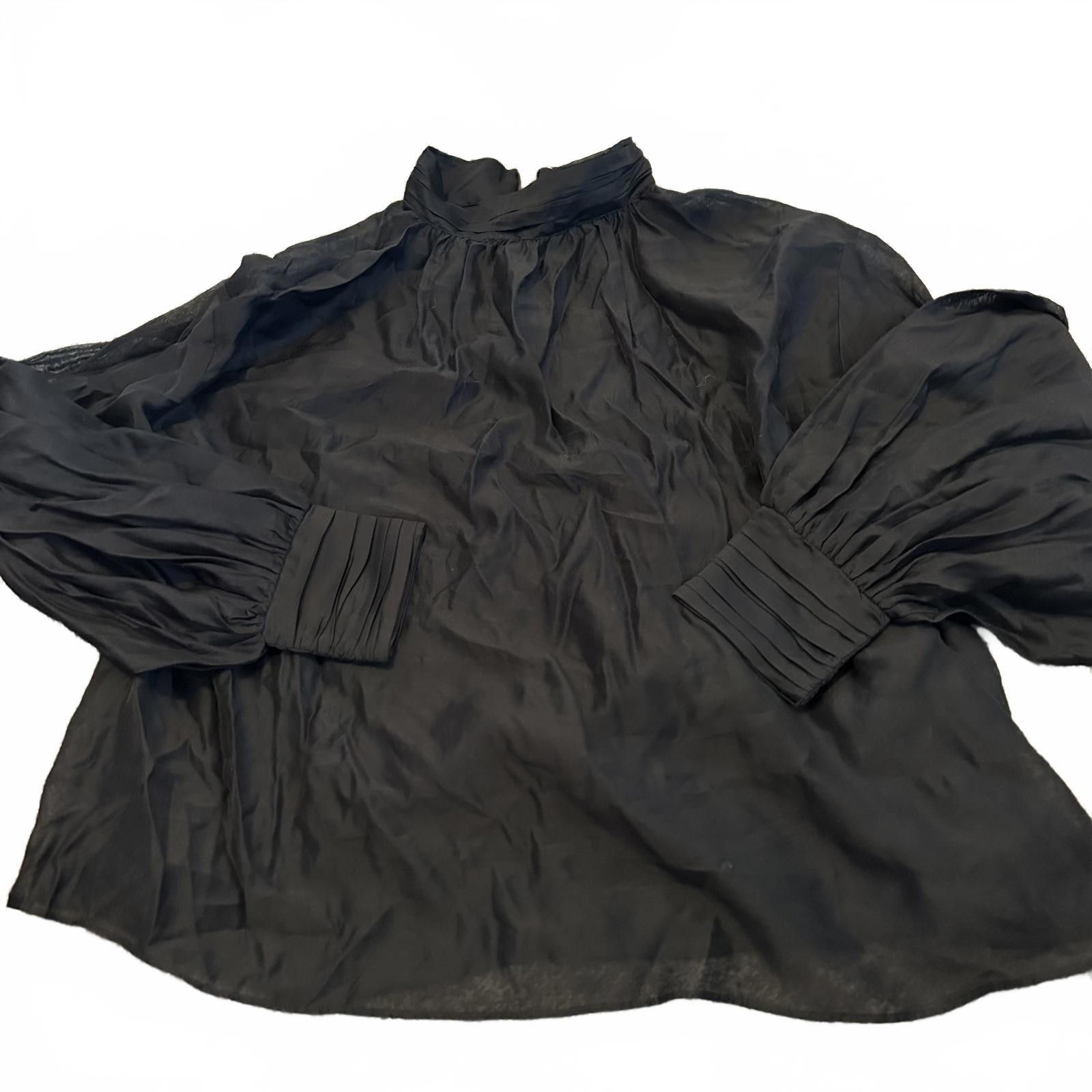 H&M Elegant Black Blouse with Puff Sleeves - Size XL Size XL / US 12-14 / IT 48-50 - 1 Thumbnail