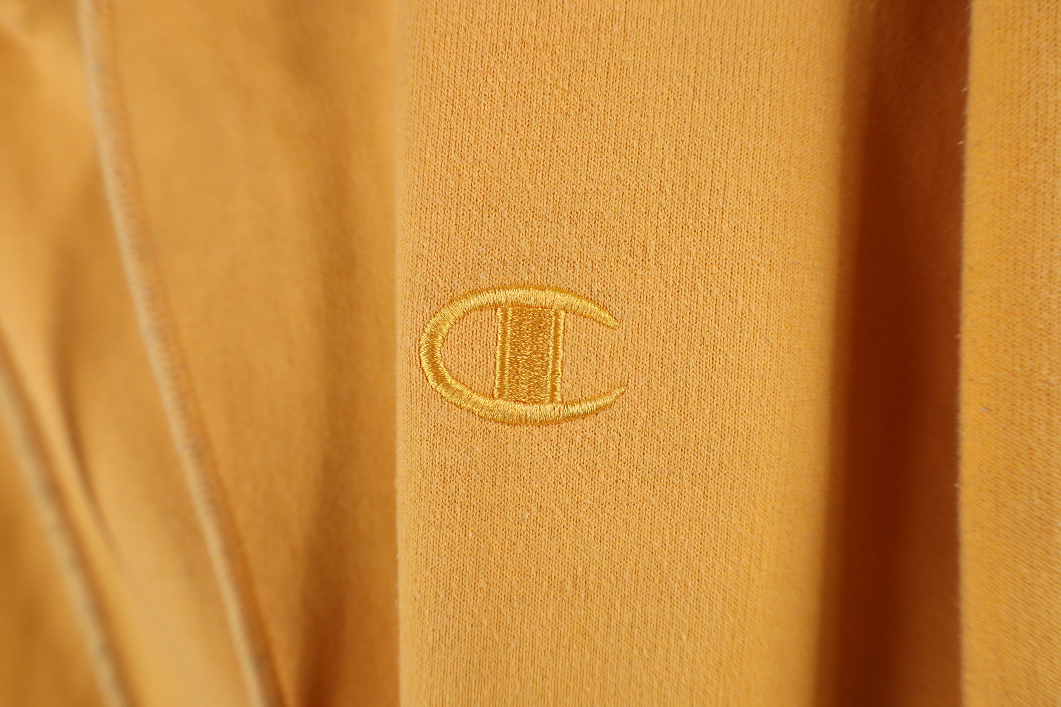 Champion × Vintage Vintage Champion Monochrome Logo Hoodie Sweatshirt Yellow Size US XL / EU 56 / 4 - 4 Thumbnail