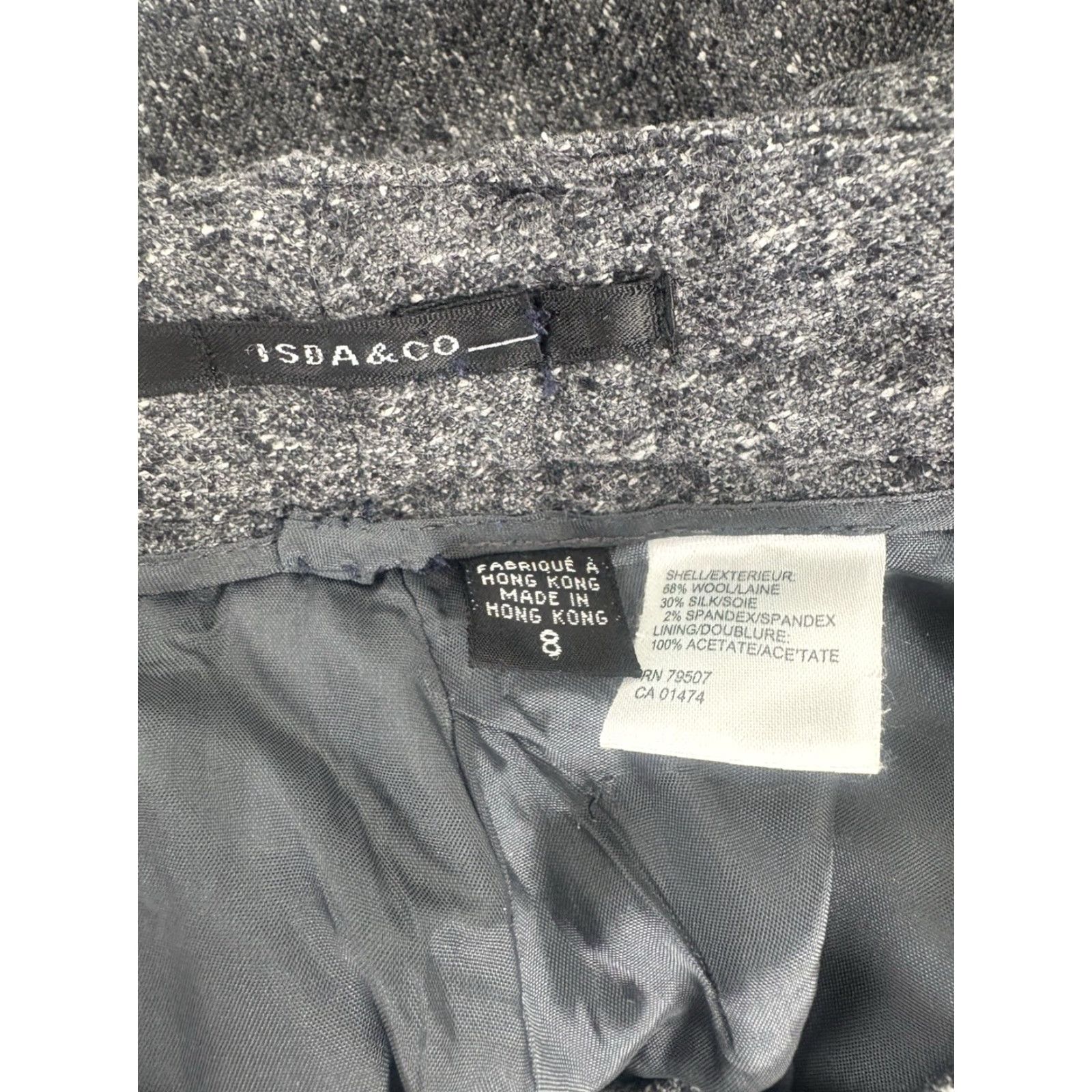 CO VINTAGE Isda & Co Women's Wide Leg Dress Pants Wool Silk Spandex Gray 8 High Rise City Retro Size 30" / US 8 / IT 44 - 7 Thumbnail