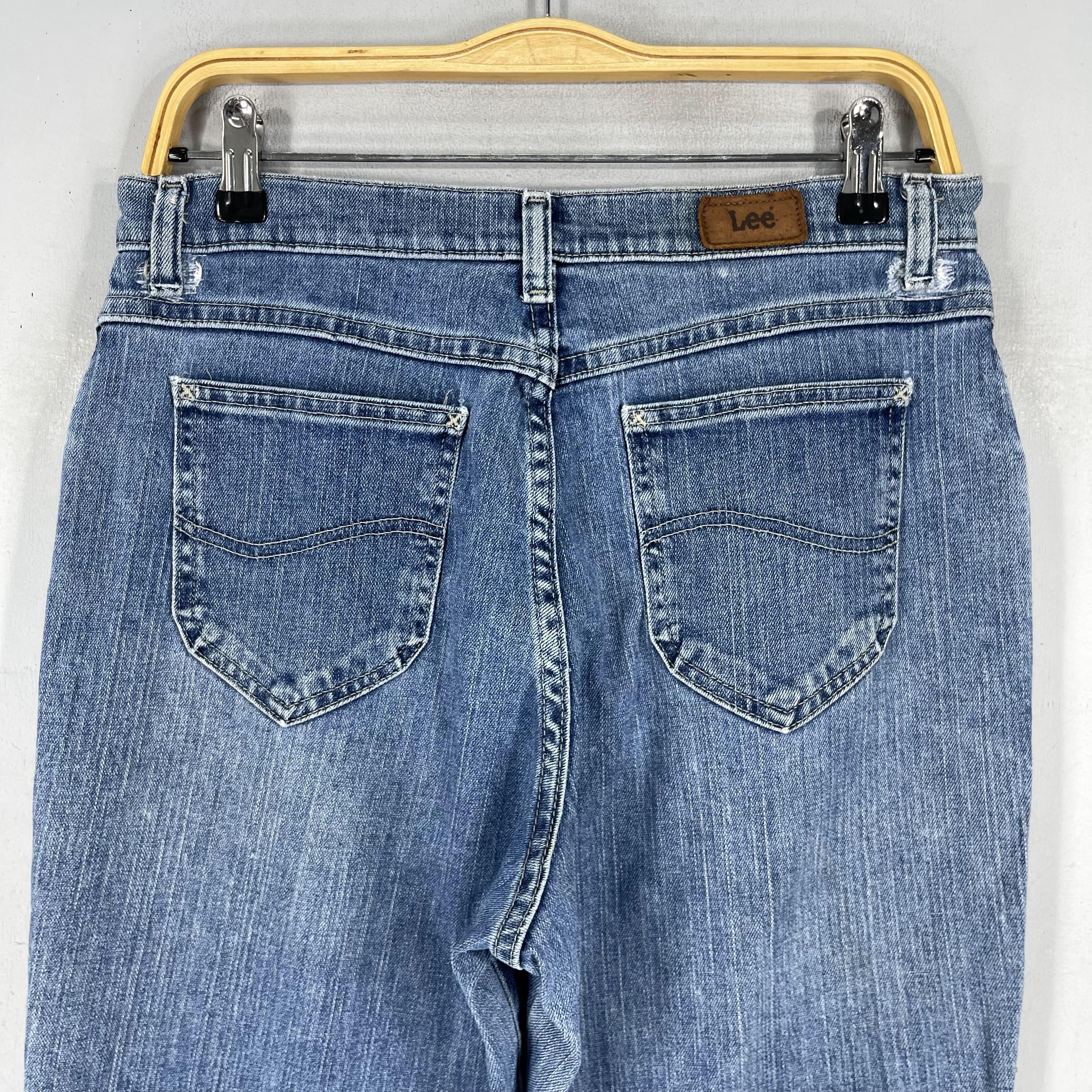 Lee × Vintage Size 30 Vintage Lee Uneven Faded Bootcut Reconstruct Jeans Size 30" / US 8 / IT 44 - 6 Thumbnail