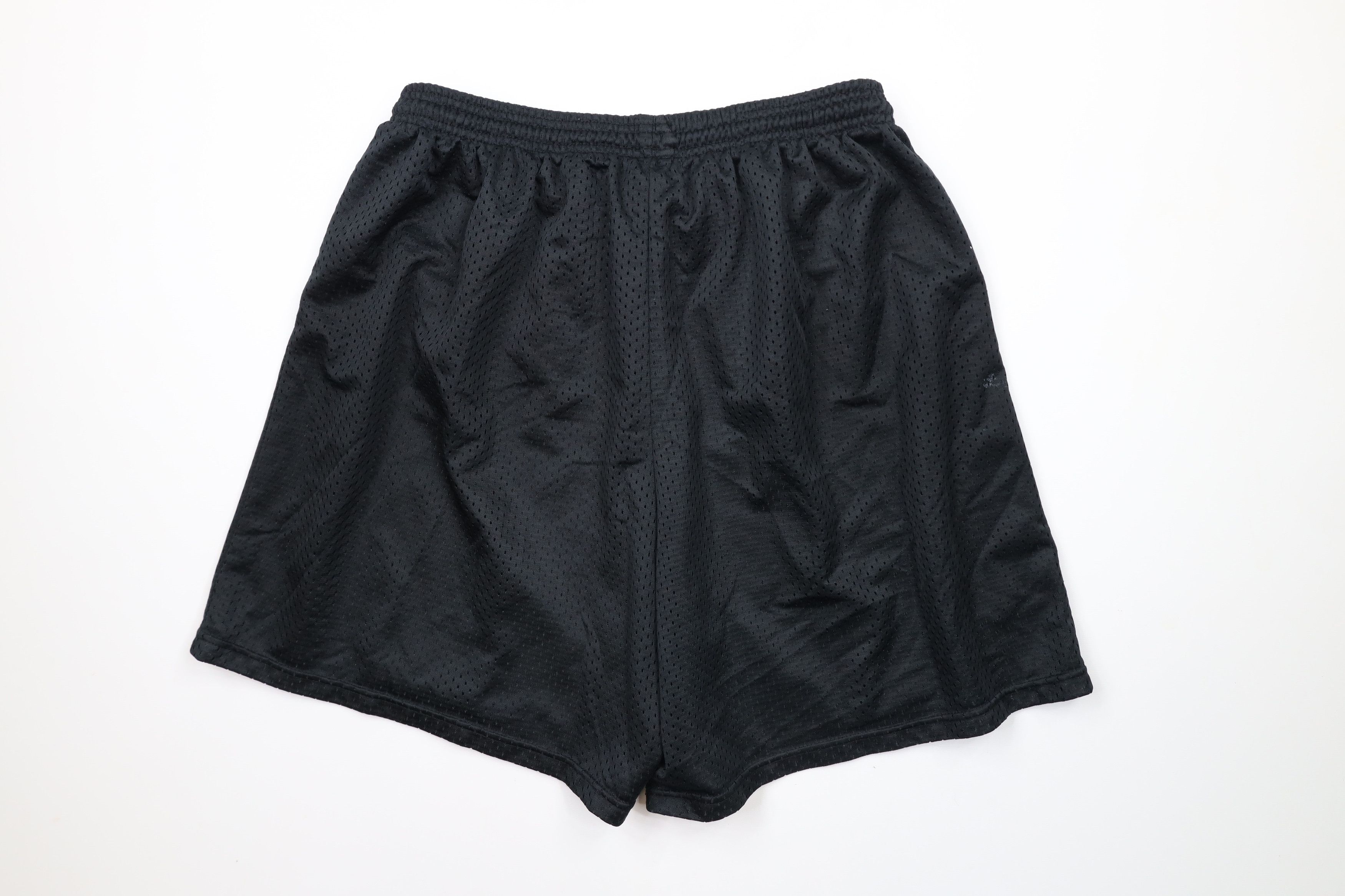 Vintage Vintage 90s Streetwear Blank Above Knee Mesh Shorts Black Size US 34 / EU 50 - 8 Thumbnail
