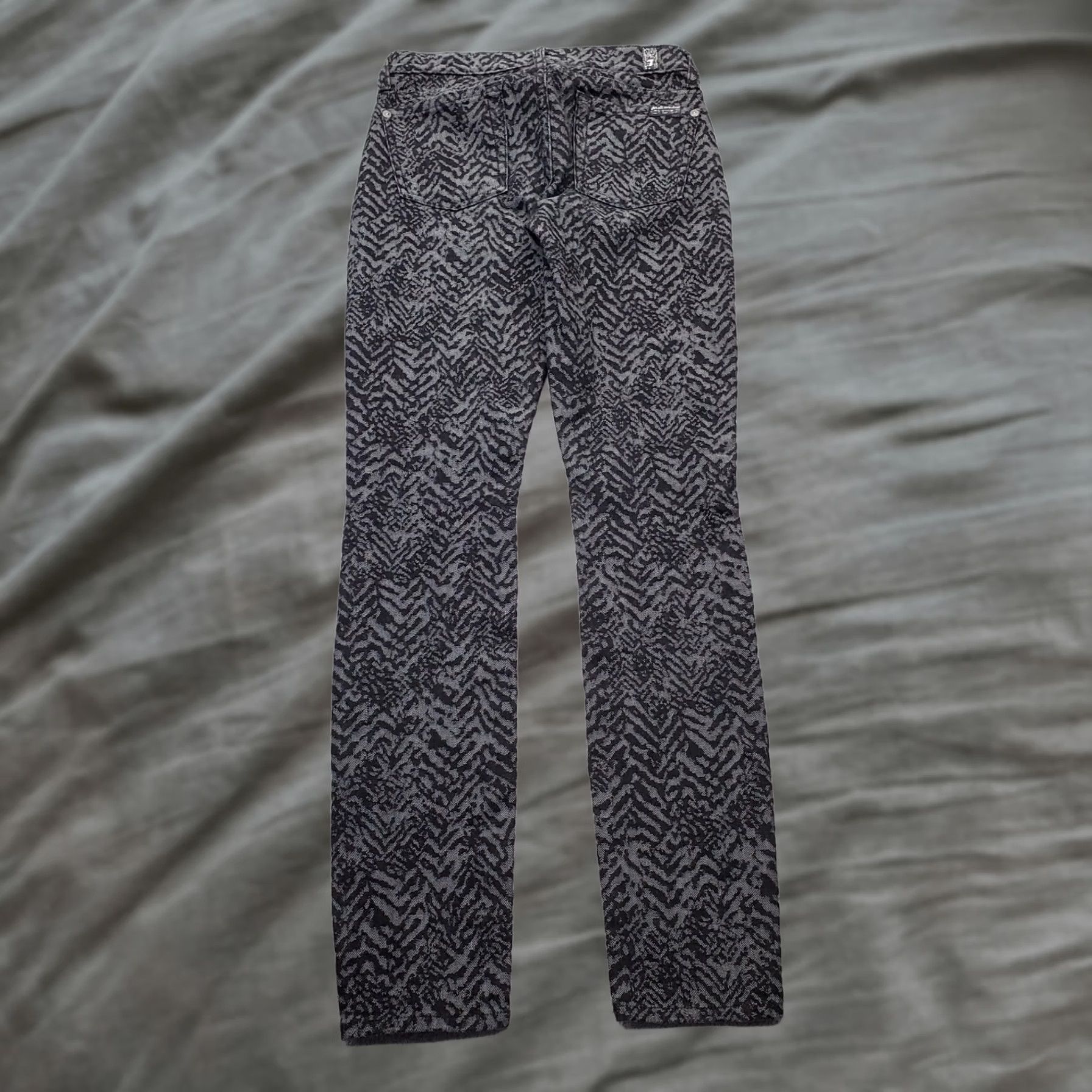 7 For All Mankind 7 For All Mankind Ankle Jeans Womens 24 Multi Pattern Stretch Jacquard Skinny Leg Jeans Size 42" / US 20 - 1 Thumbnail