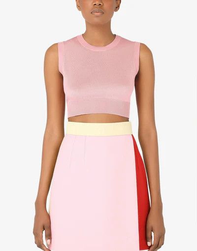 Dolce & Gabbana o1y0925 Sleeveless Sweater in Antique Rose Size M / US 6-8 / IT 42-44 - 4 Thumbnail