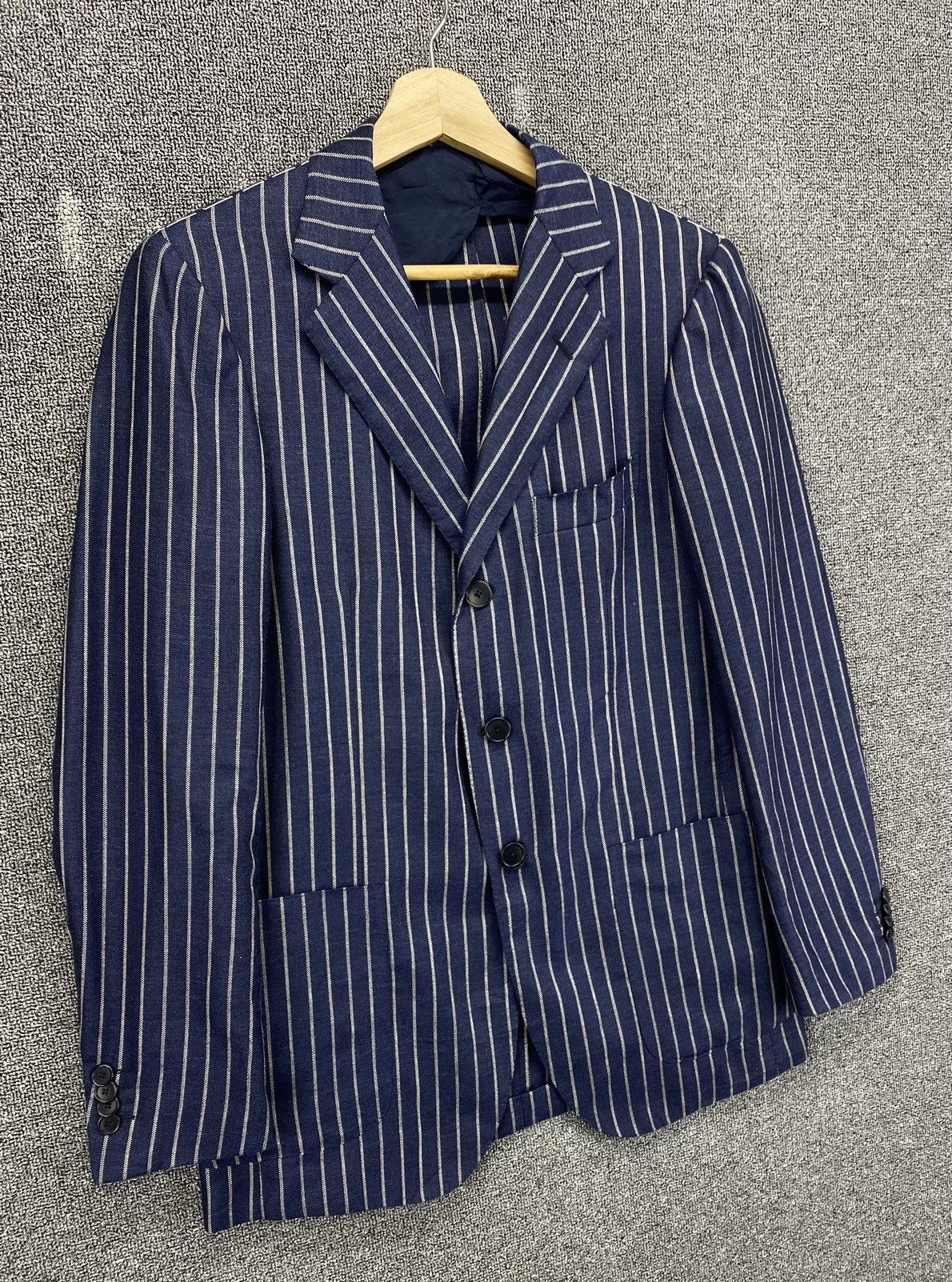 Vintage Vintage Gian Franco Homme Striped Coat Jacket Size US M / EU 48-50 / 2 - 2 Thumbnail