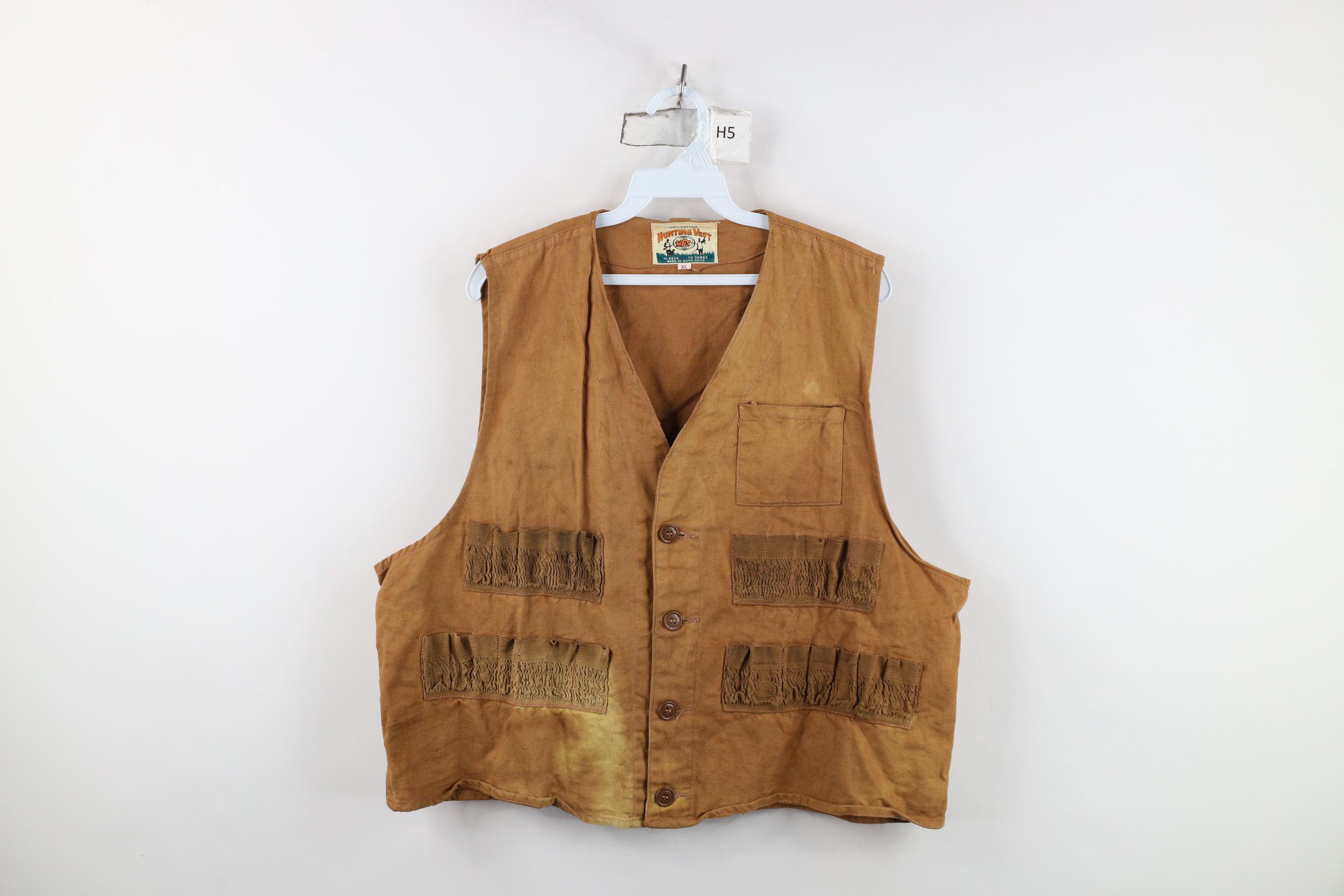 Vintage Vintage 60s Streetwear Hunting Birding Vest Jacket Brown Size US XL / EU 56 / 4 - 1 Thumbnail