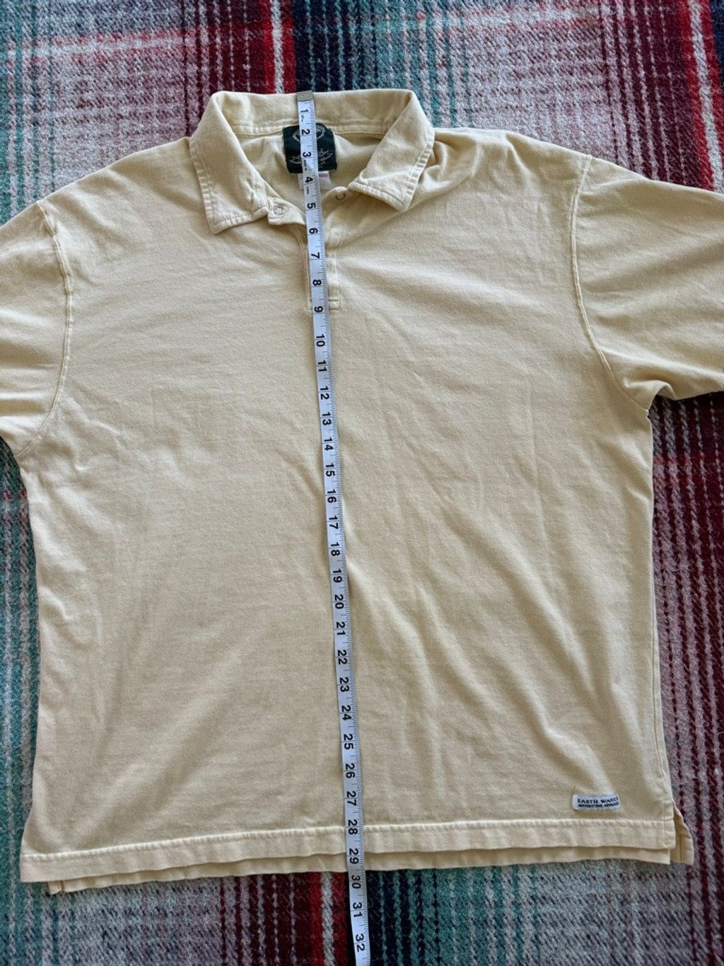 Vintage Vintage Earth Wares Adventure Apparel Pale Yellow Polo Shirt Size US L / EU 52-54 / 3 - 7 Thumbnail