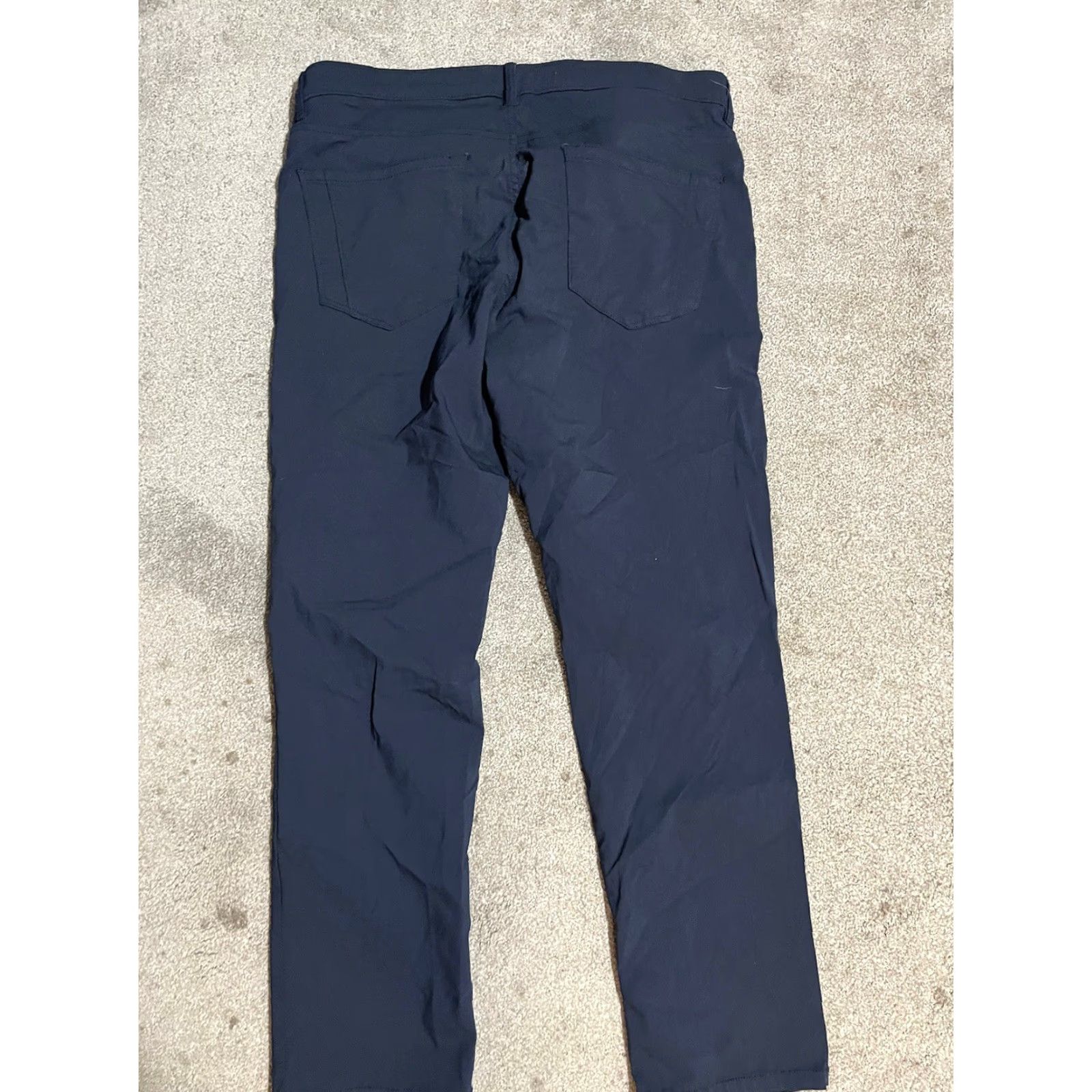Perry Ellis Perry Ellis Slim Fit Flat Front Pants Men's 34x29 Navy Blue Viscose Nylon Elastane Stretch Khakis Flat Front Casual Size US 34 / EU 50 - 3 Thumbnail