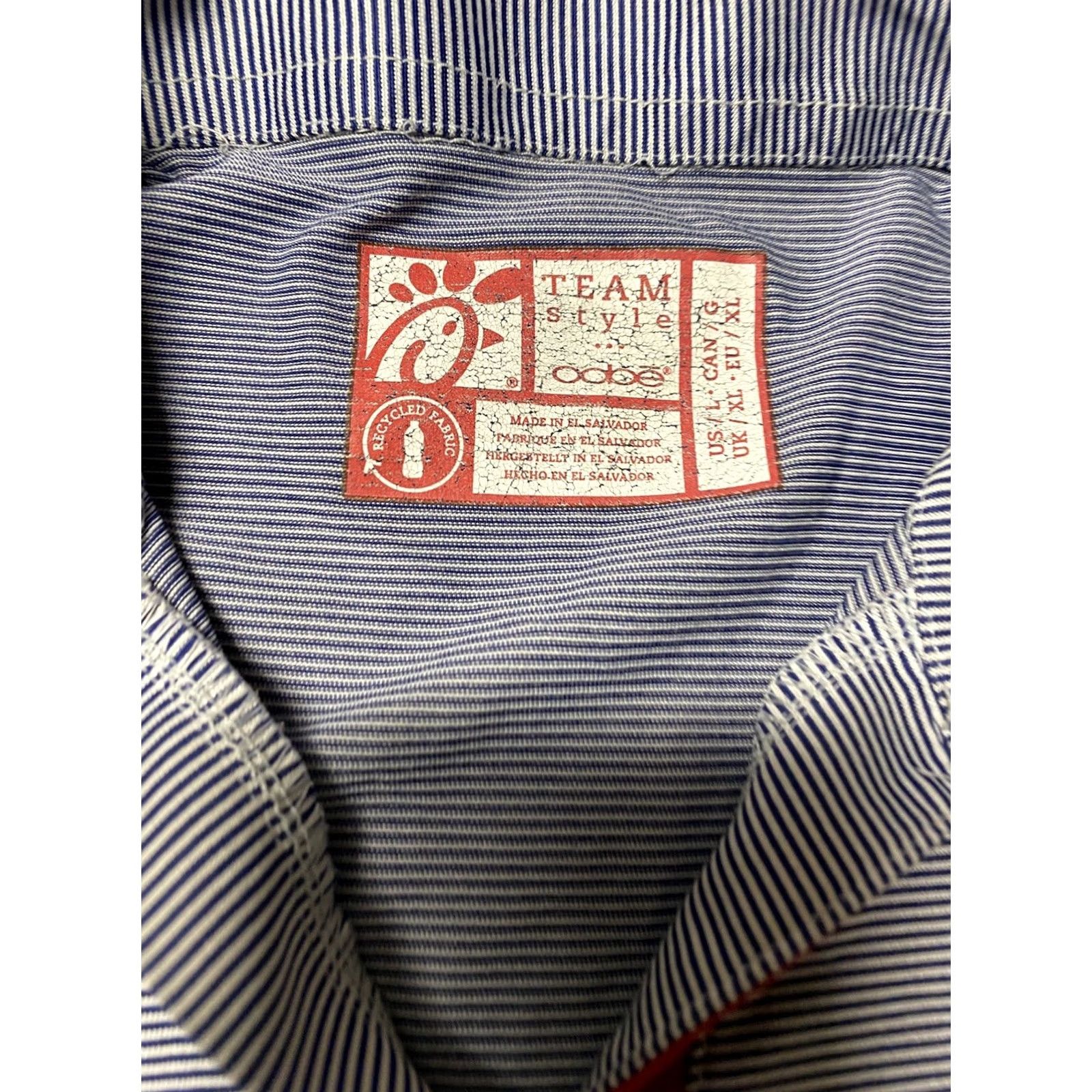 Vintage CHICKFILA Shirts Employee LOT OF 2 Gray Striped Womens Polo Uniform Oobe Large Size L / US 10 / IT 46 - 7 Thumbnail