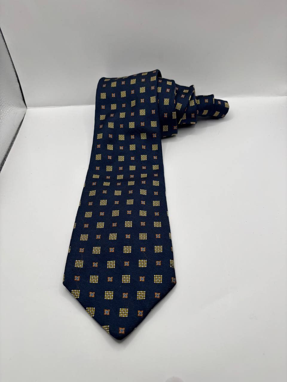 Hugo Boss Hugo Boss Silk Geometric Tie - Navy/Blue - Made in Italy Size ONE SIZE - 2 Thumbnail