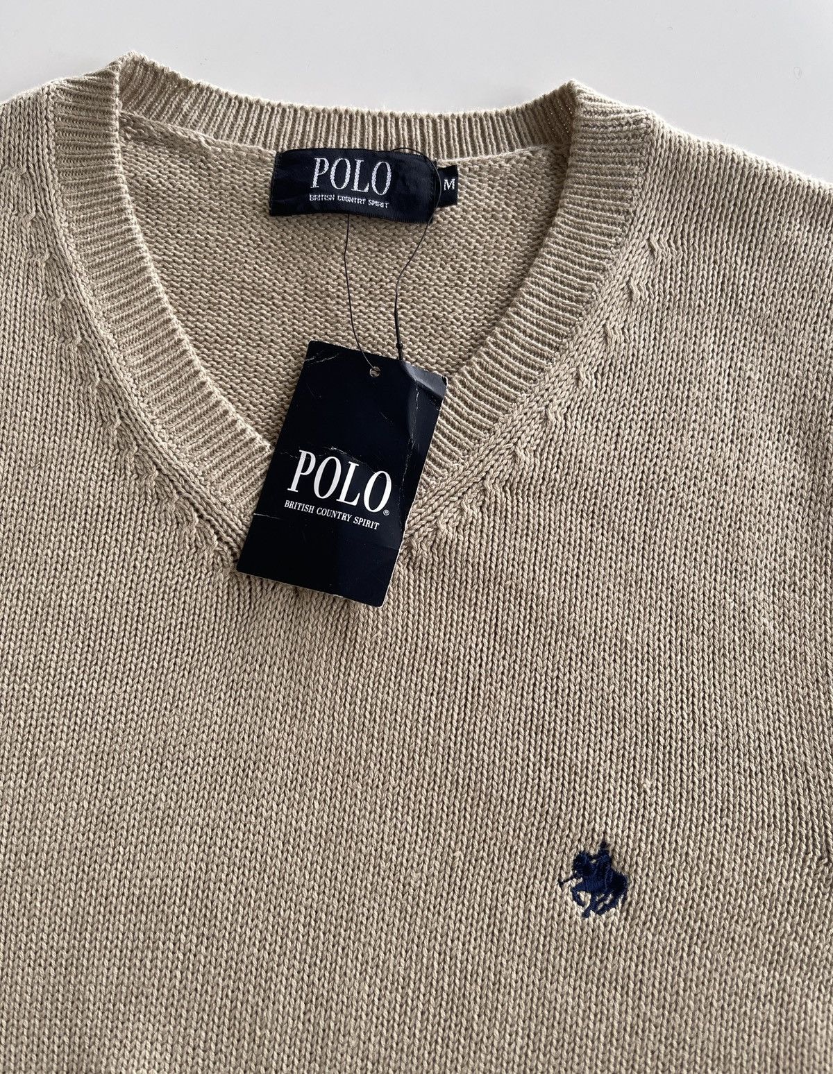 Japanese Brand NWT!!! Vintage POLO V-Neck Cable Knit Sweater Vest Size US M / EU 48-50 / 2 - 3 Thumbnail