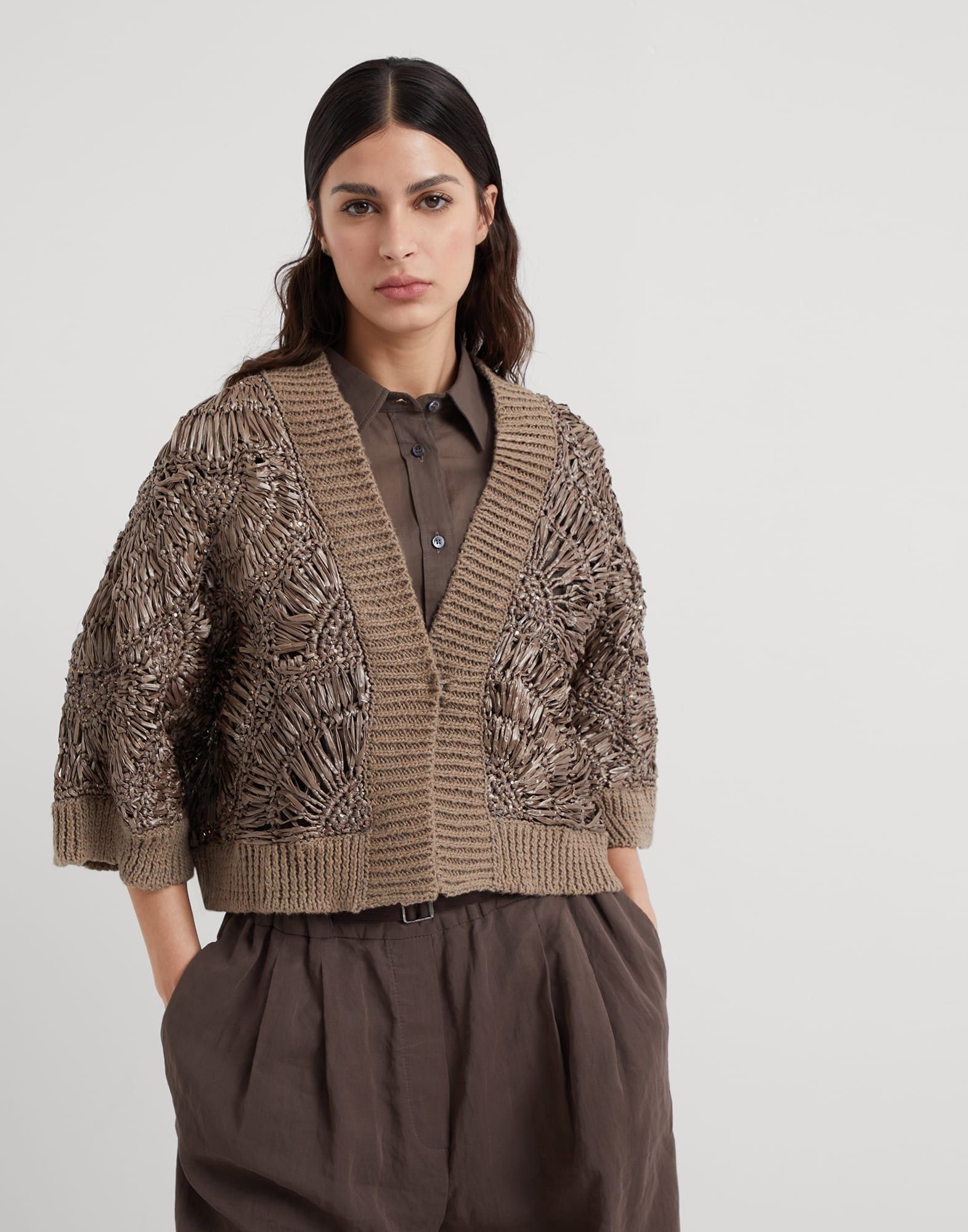 Brunello Cucinelli o1w1db10825 Cardigan in Grey Size XL / US 12-14 / IT 48-50 - 1 Thumbnail