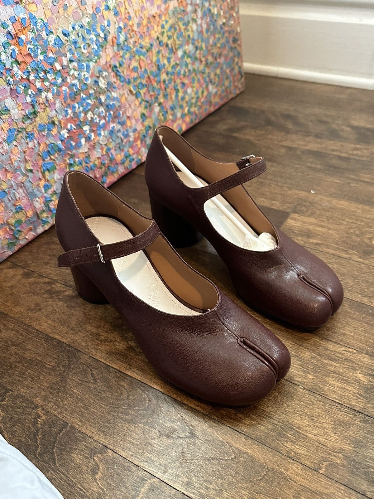 NIB NWT Maison Martin Margiela Brown Tabi Mary-Jane Heels