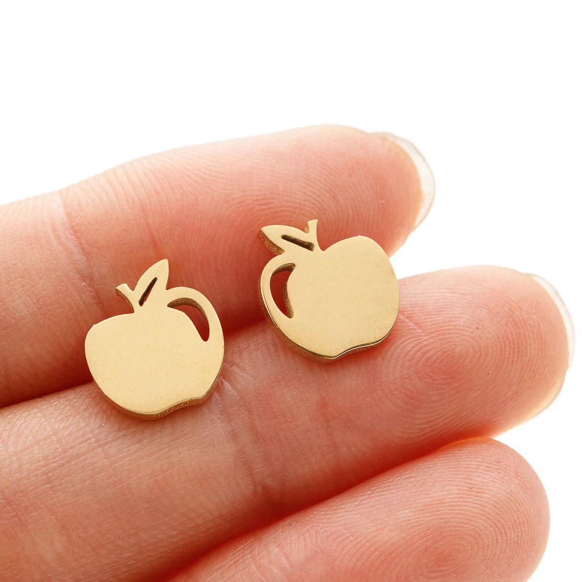 Jewelry Apple Stud Earrings Charm Earring Gift Size ONE SIZE - 2 Thumbnail