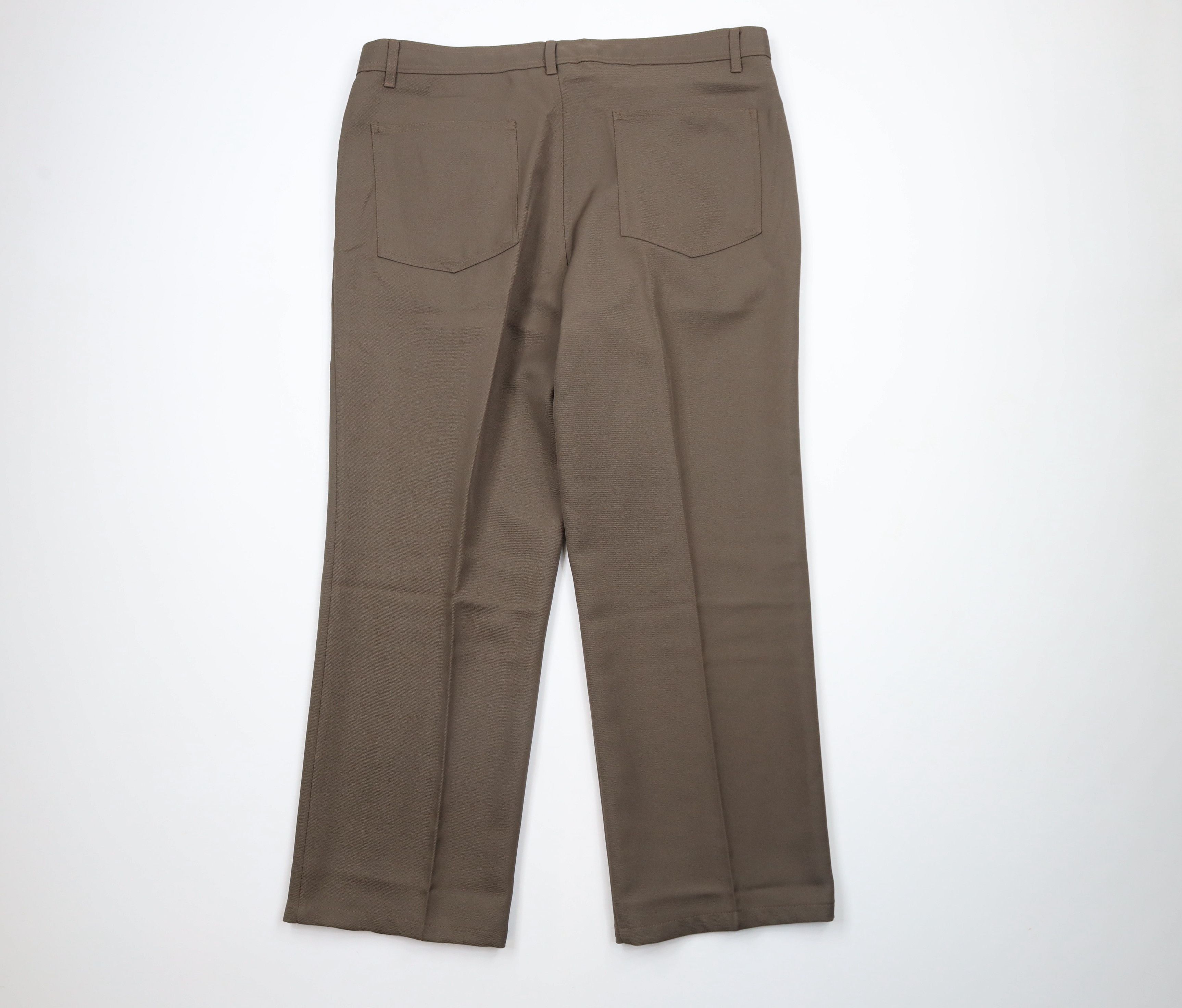 Vintage Vintage 90s Streetwear Flared Wide Leg Chino Pants Brown Size US 38 / EU 54 - 8 Thumbnail