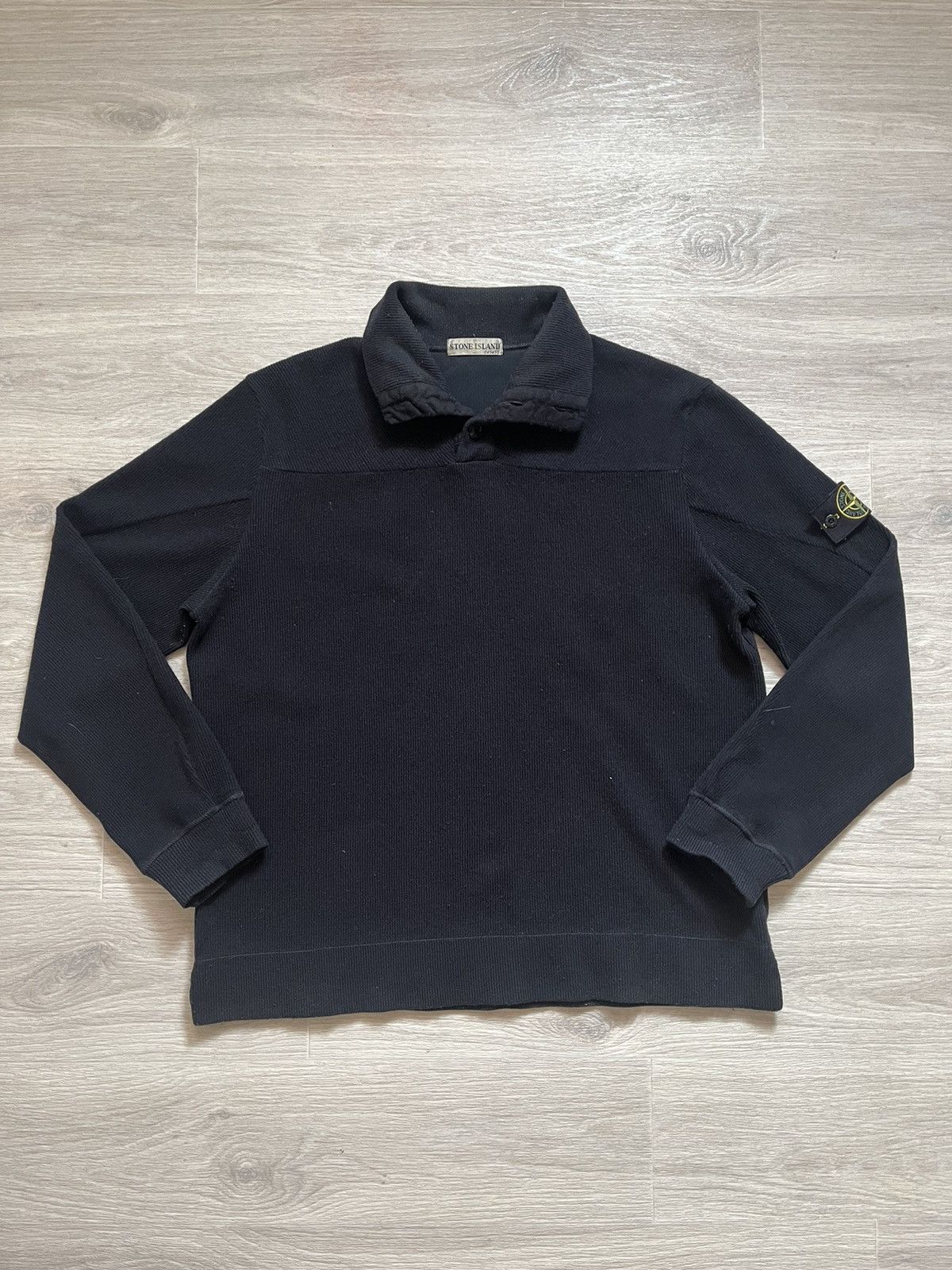 image of Massimo Osti x Stone Island Vintage Stone Island Sweater A/w 2000 in Navy, Men's (Size XL)