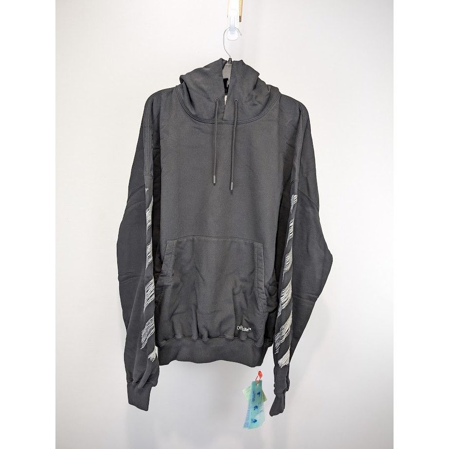Off-White o1rshd1 Scribble Diag Boxy Hoodie in Black / White Size US XXL / EU 58 / 5 - 1 Thumbnail