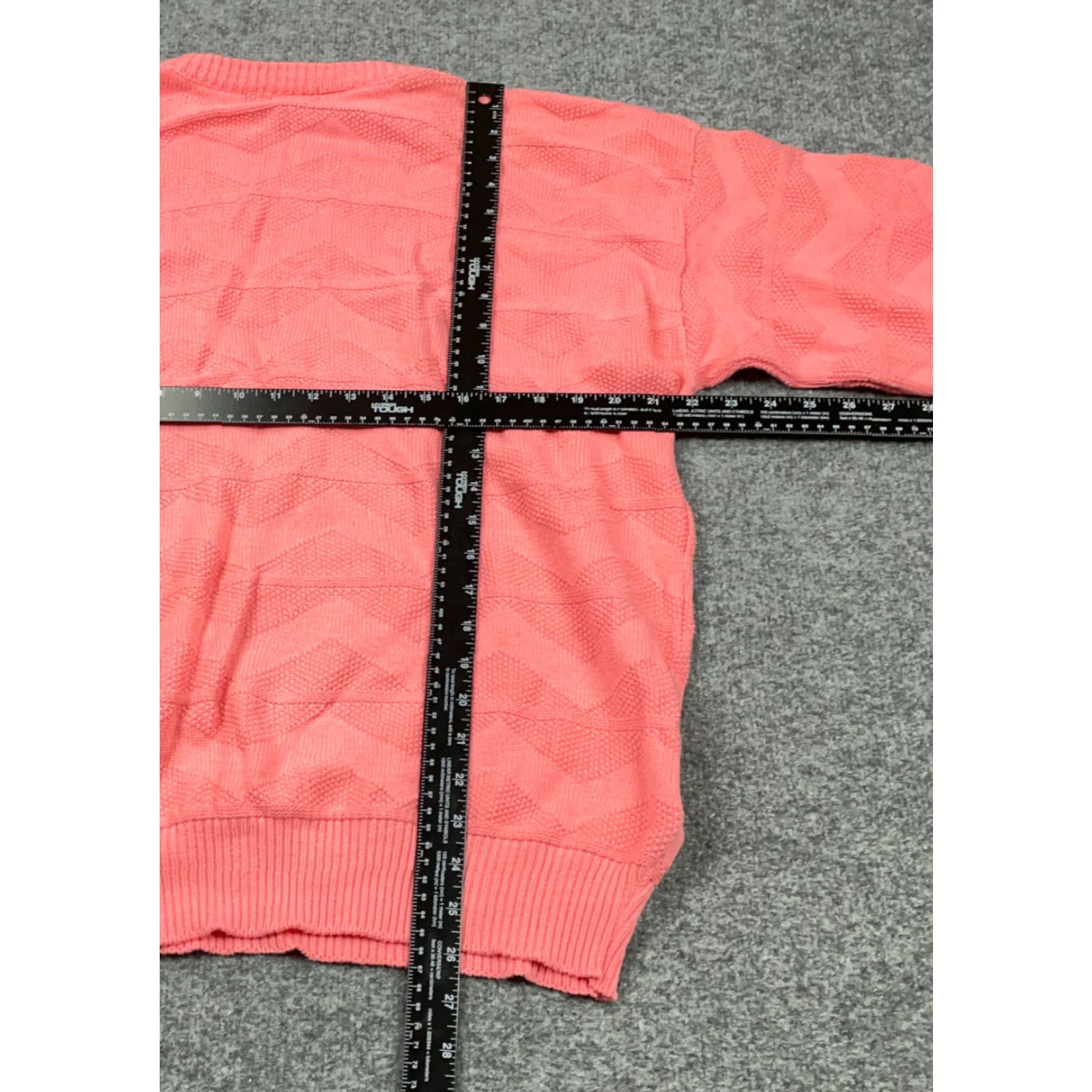 Vintage VTG Boundary Waters Sweater Crew Neck Long Sleeve Cotton Pink 90s Textured Chevron Pattern Mens Large Size US L / EU 52-54 / 3 - 3 Thumbnail