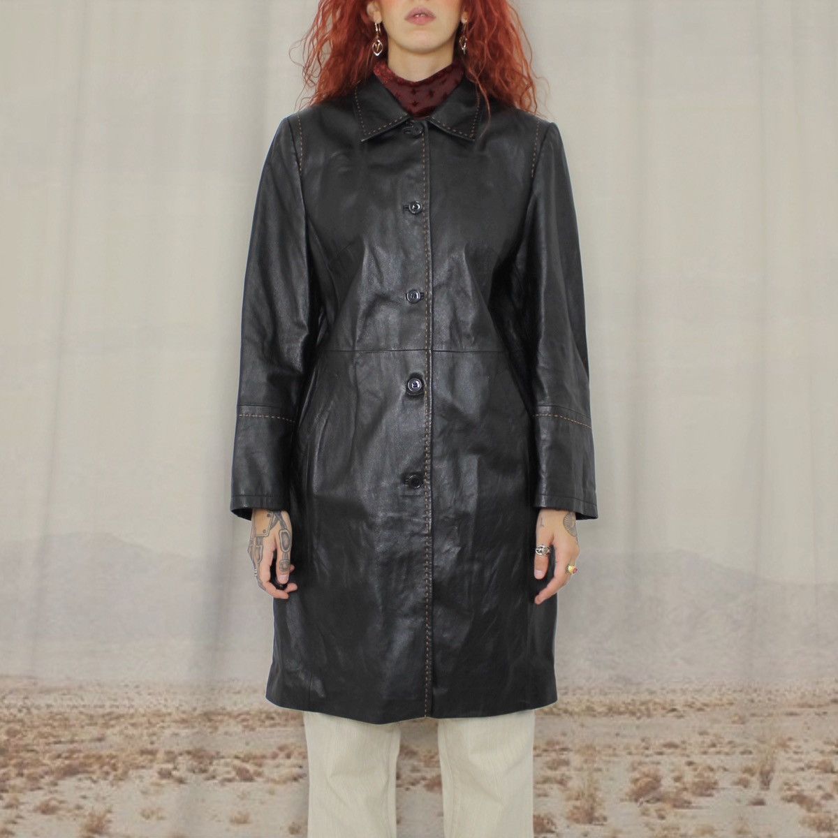 Other 🐈‍⬛LEATHER TRENCH COAT🐈‍⬛ Size L / US 10 / IT 46 - 2 Thumbnail