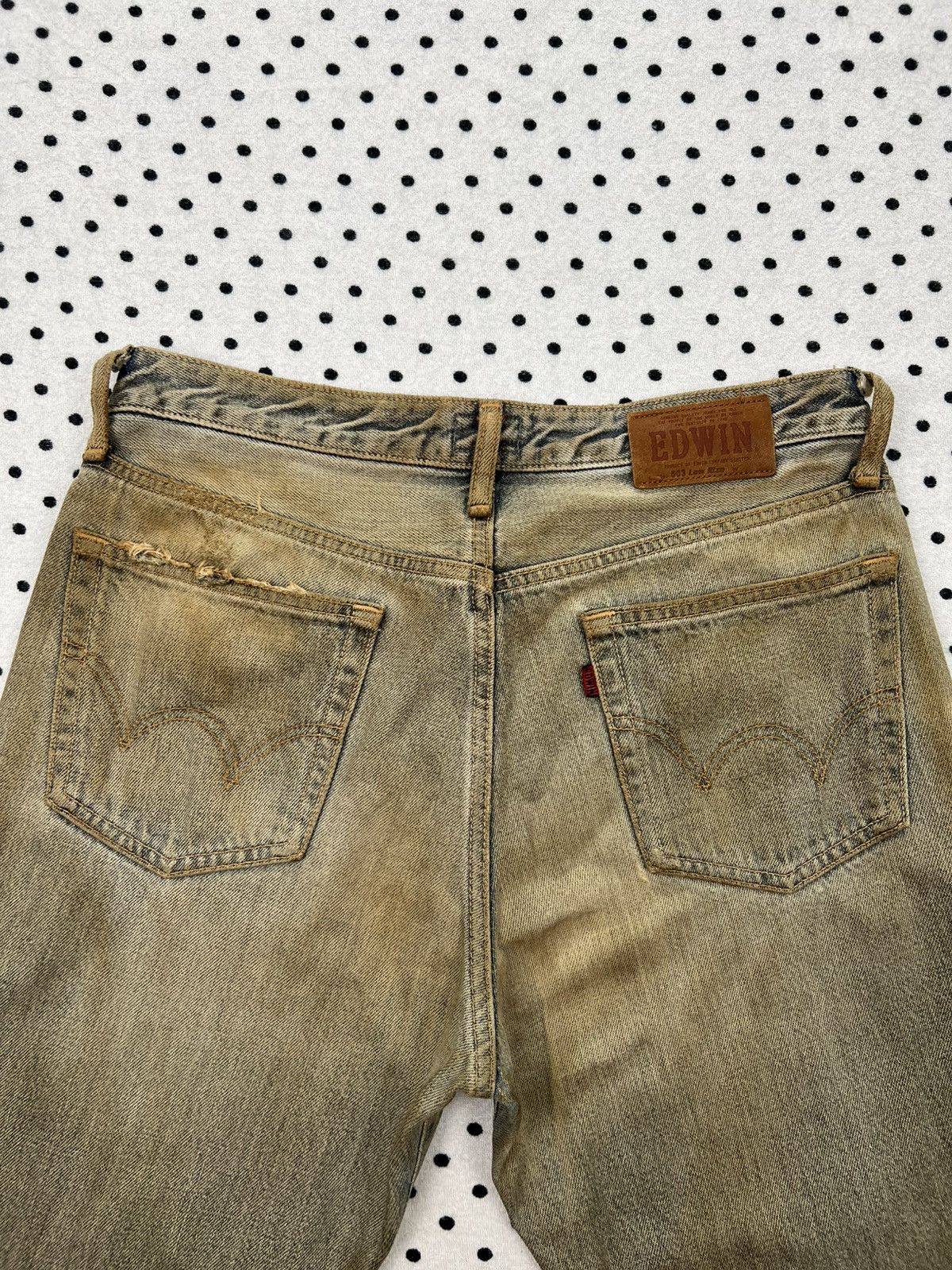 Edwin Edwin 503 Low Rise Dirty Distressed Jeans Size US 31 - 8 Thumbnail