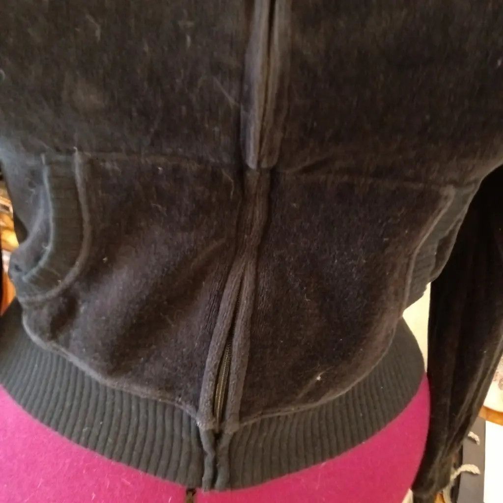 Victoria's Secret Victoria’s Secret Velour Zip Hoodie — Classic Black Y2K Size L / US 10 / IT 46 - 6 Thumbnail