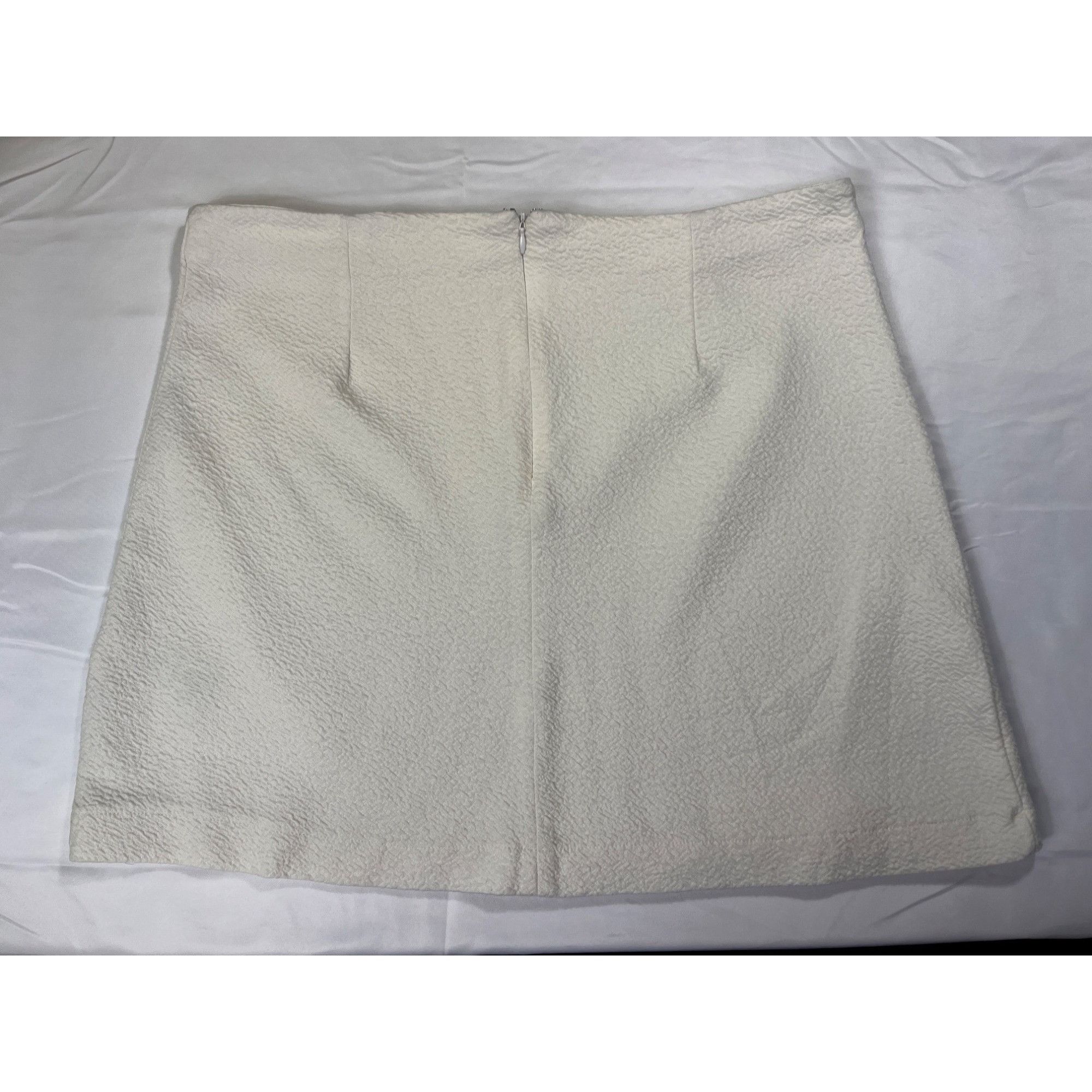 Designer Maeve By Anthropologie Womens Textured White Skirt Size L SK Size 41" - 2 Thumbnail
