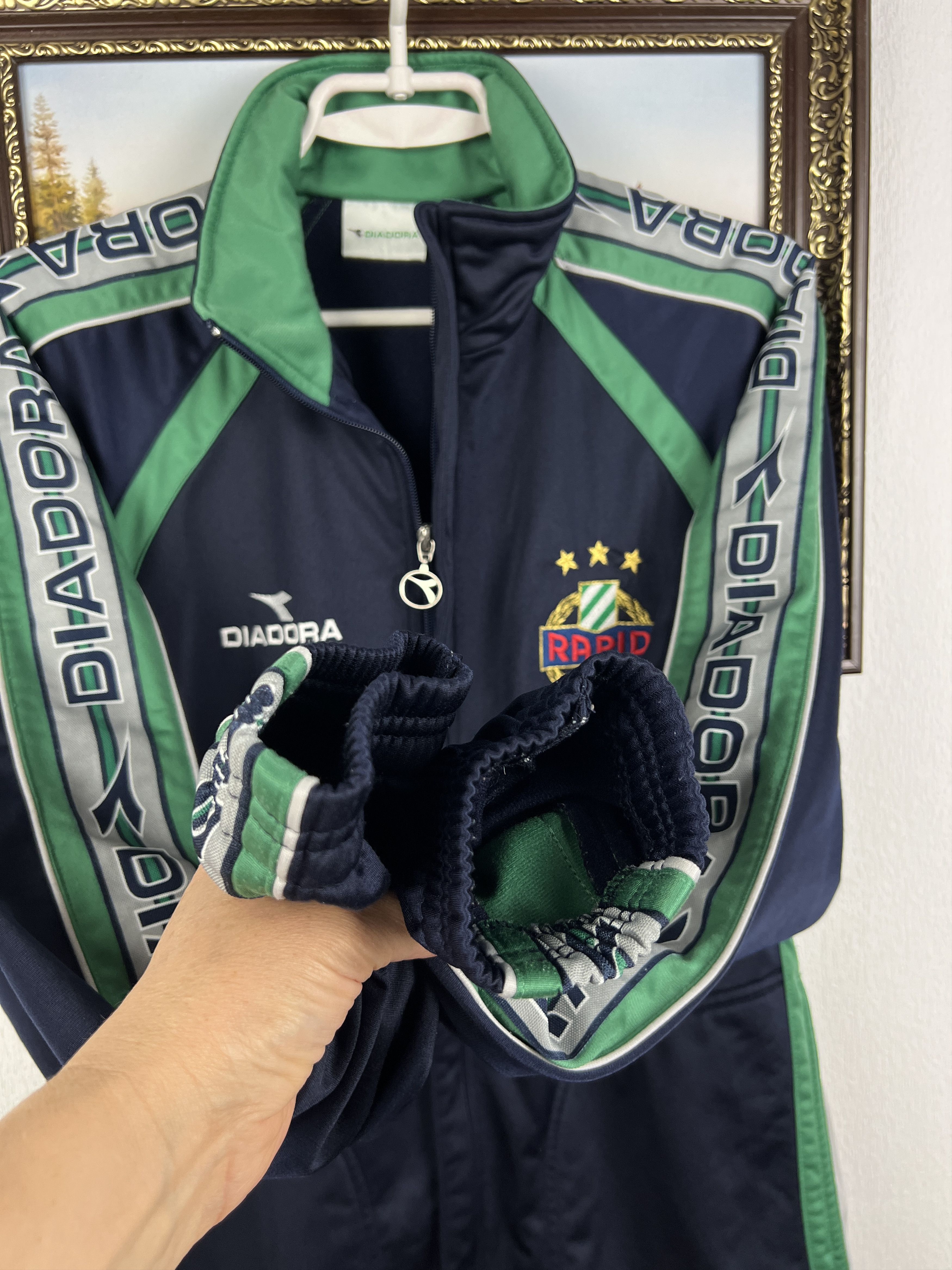 Diadora Vintage 90's Rapid Wien Football Jacket Soccer Track Top Size US L / EU 52-54 / 3 - 6 Thumbnail