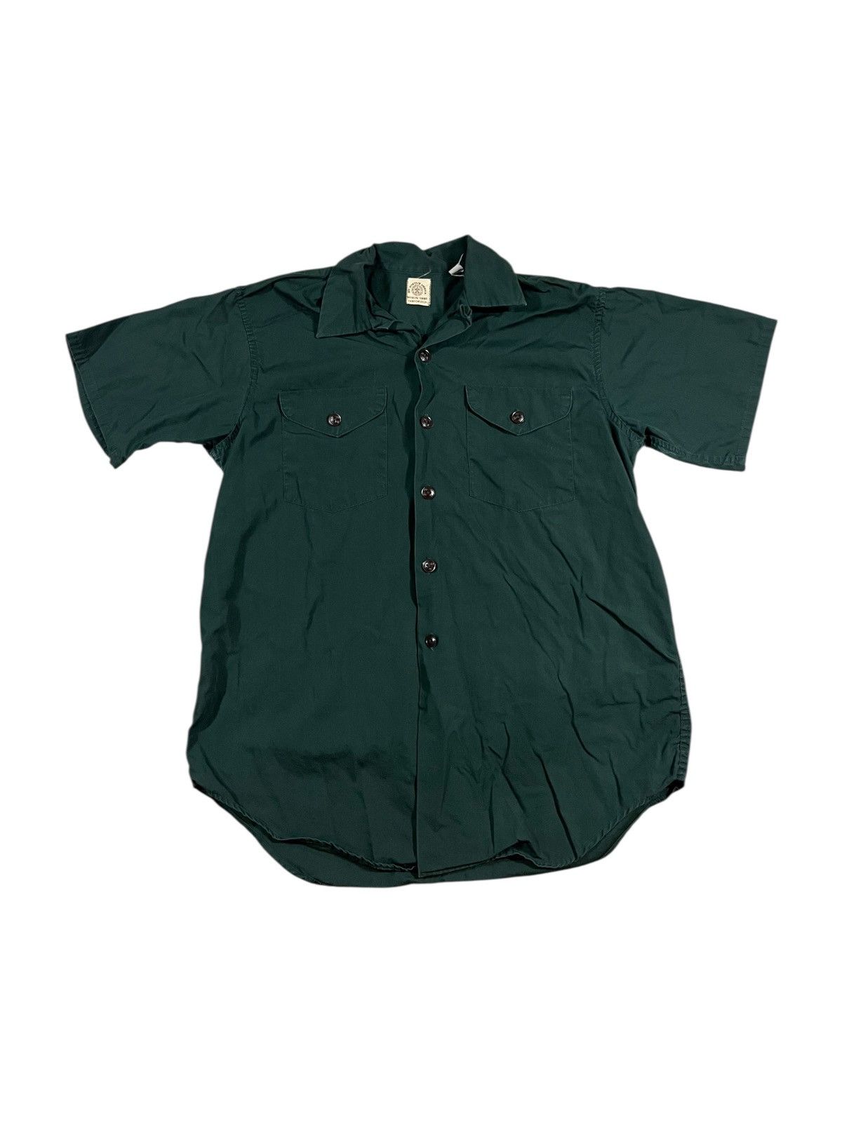 Vintage Vintage 60s Boy Scouts Green Loop Collar Short Sleeve Shirt Size US M / EU 48-50 / 2 - 1 Thumbnail