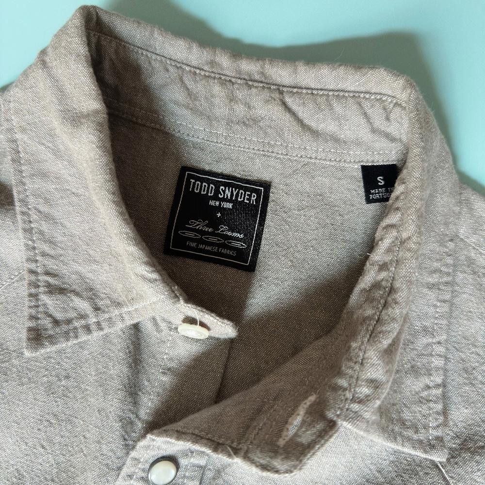 Todd Snyder Todd Snyder X Three Looms Size Small Grey Pearl Snap Shirt Size US S / EU 44-46 / 1 - 6 Thumbnail