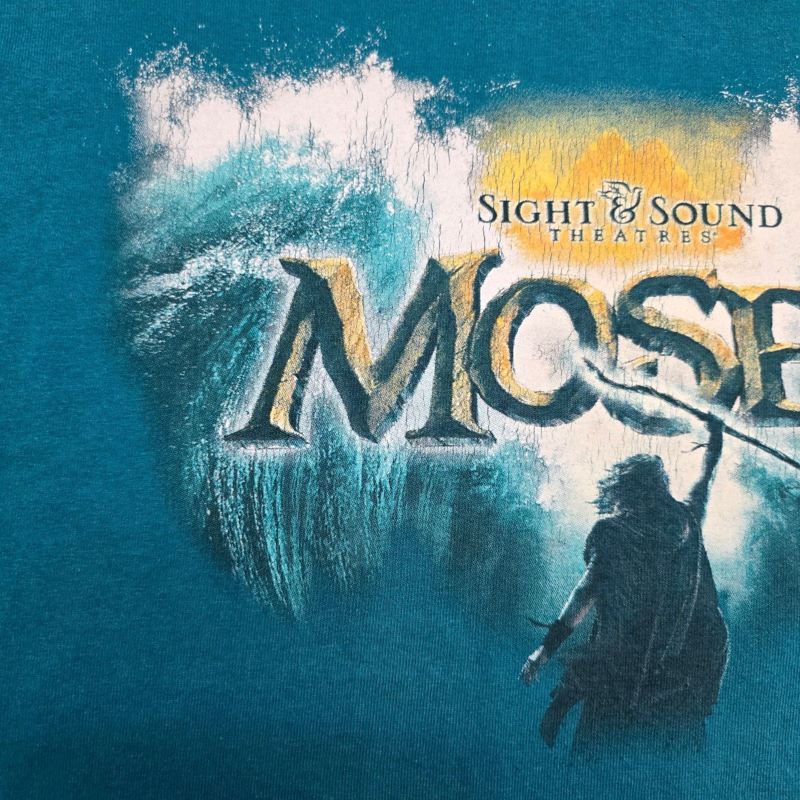 Gildan Moses Sight & Sound Theatres L Blue Movie Promo Jesus Tee Size US L / EU 52-54 / 3 - 4 Thumbnail