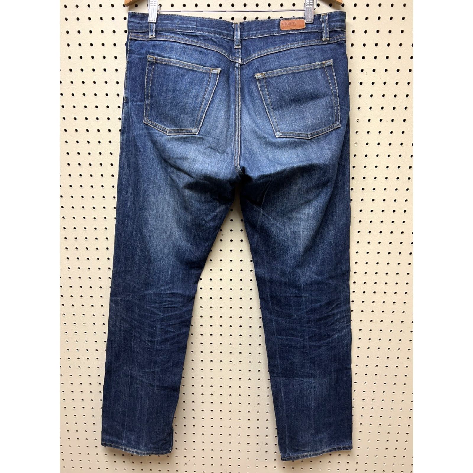Albam VINTAGE Albam Jeans Denim 35x32 Distressed Regular Leg Men Straight USA Classic American Button Missing Size US 35 - 2 Thumbnail