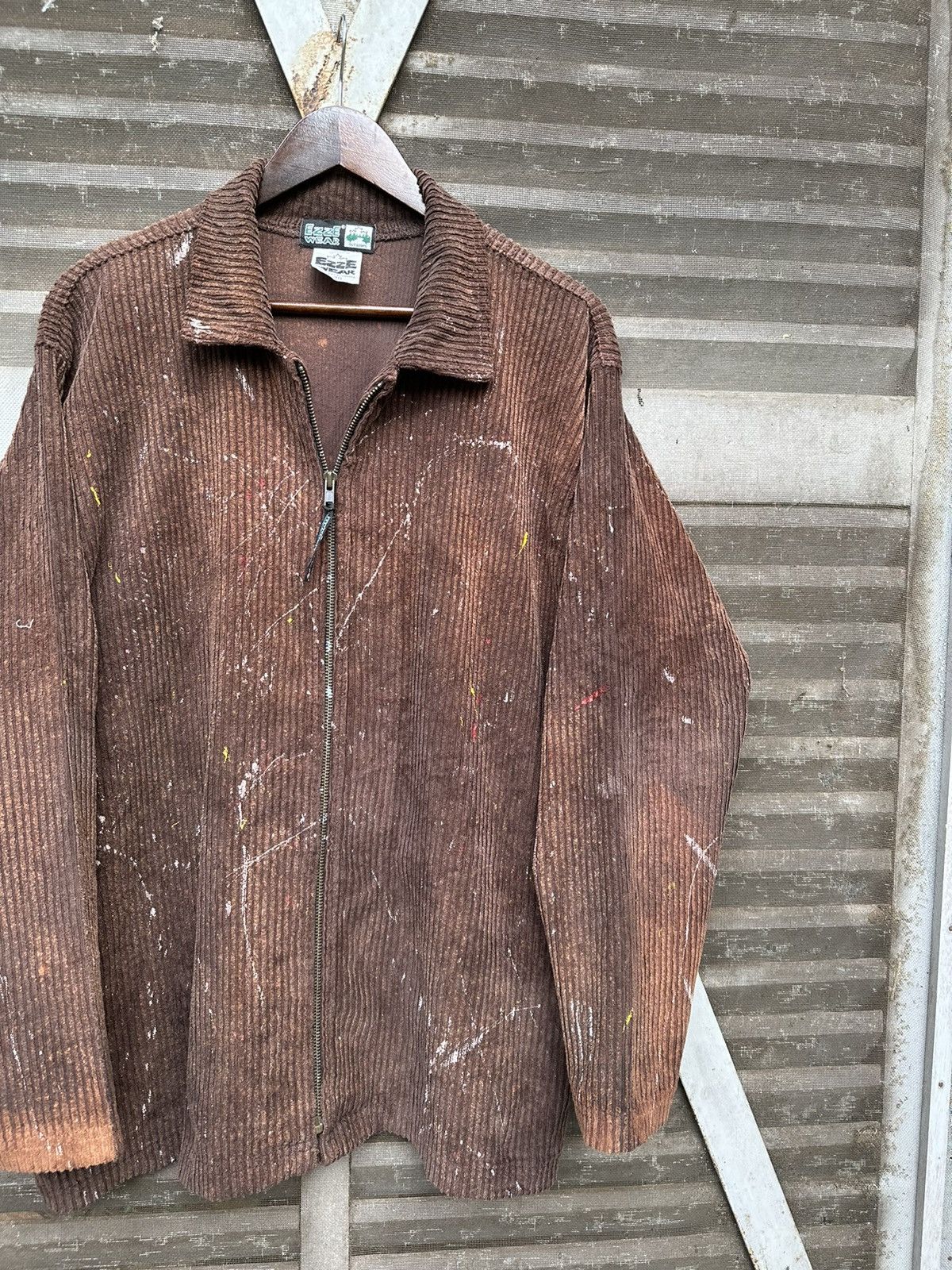 Vintage VTG THRASHED EZZE WEAR BROWN CORDUROY PAINT SPLATTER JACKET Size US XL / EU 56 / 4 - 9 Thumbnail