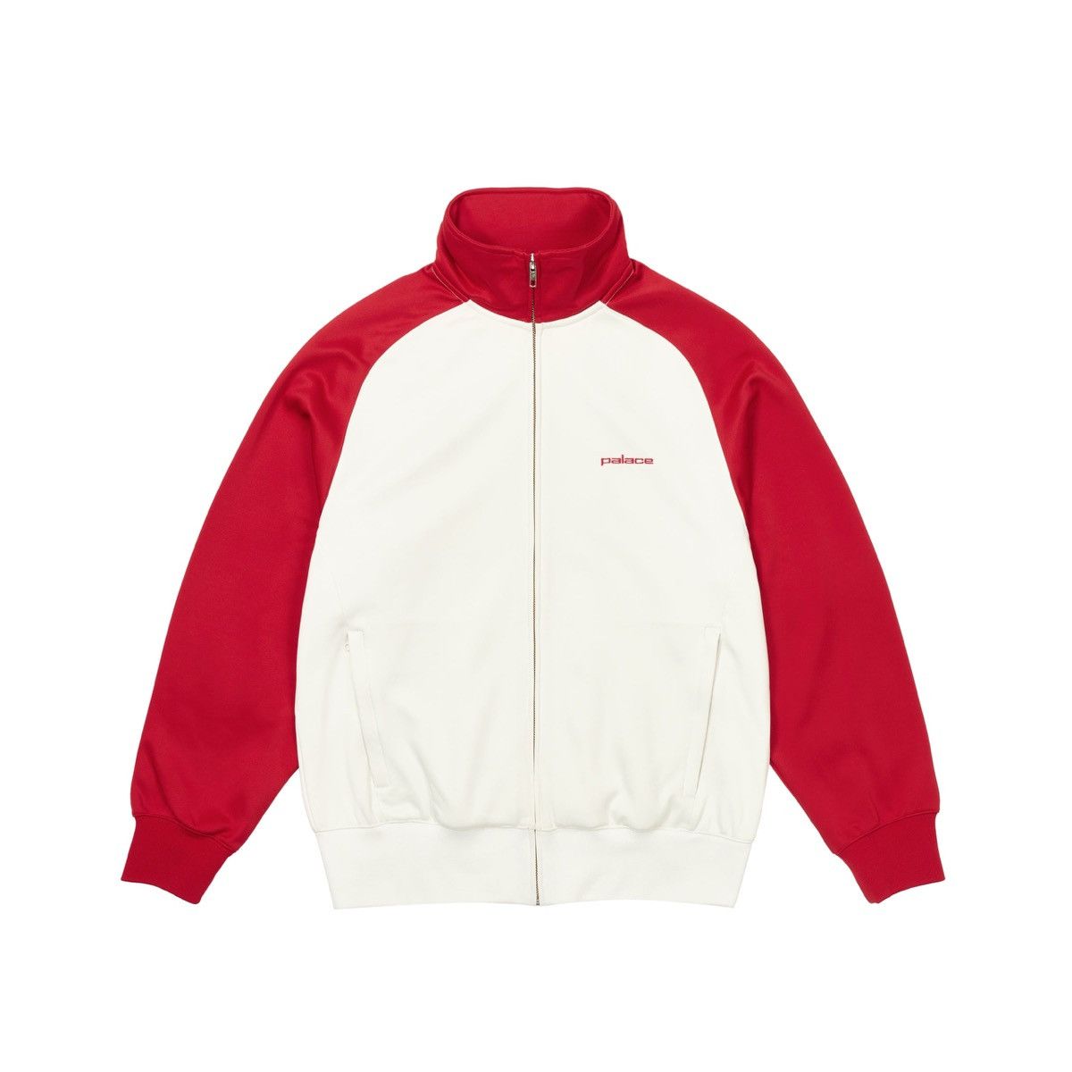Palace Palace Rib POLYKNIT TRACK JACKET TRUEST RED SOFT WHITE Size Size US XL / EU 56 / 4 - 1 Thumbnail