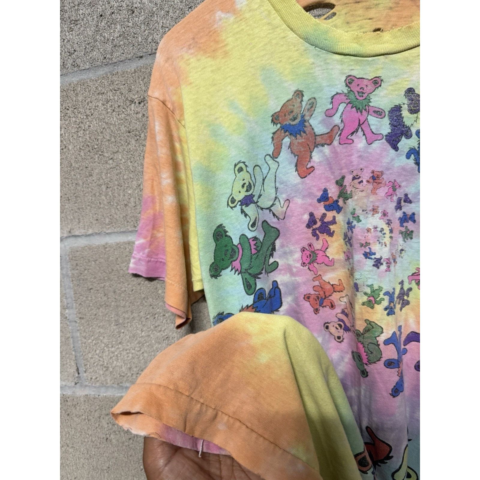 Grateful Dead Vtg 90s Grateful Dead bear Spiral Tie Dye Shirt Distressed Size US M / EU 48-50 / 2 - 3 Thumbnail