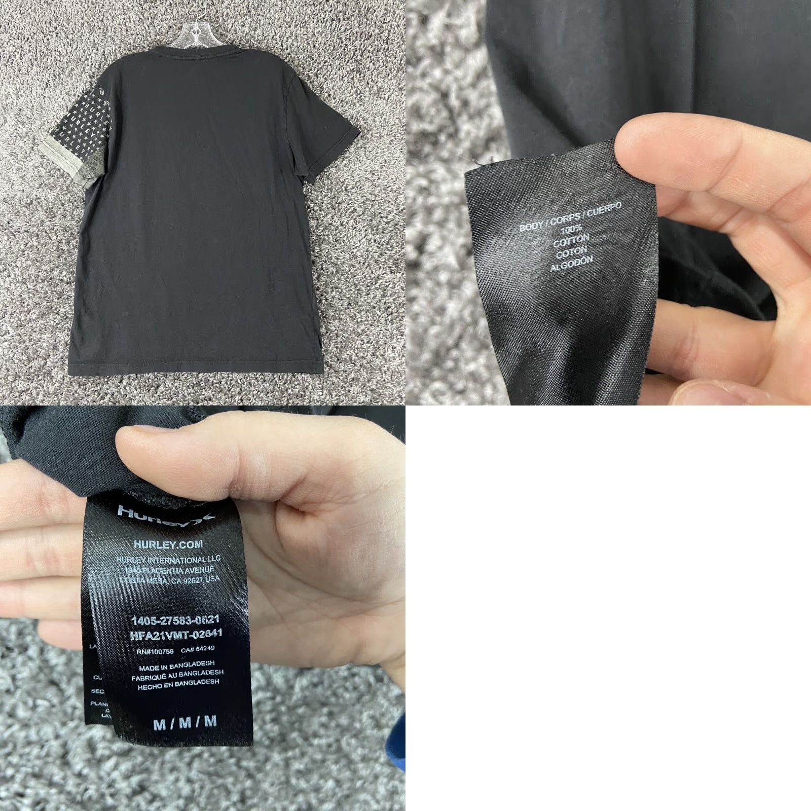 Hurley VINTAGE Hurley Shirt Men Medium Black Gray Short Sleeve T-Shirt All Seasons M Mens Size US M / EU 48-50 / 2 - 8 Thumbnail