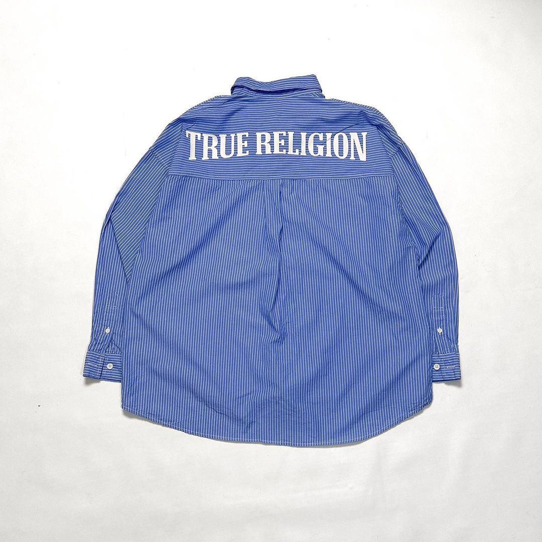True Religion × Vintage 2000s True Religion Striped Button Up Shirt Size US M / EU 48-50 / 2 - 1 Thumbnail