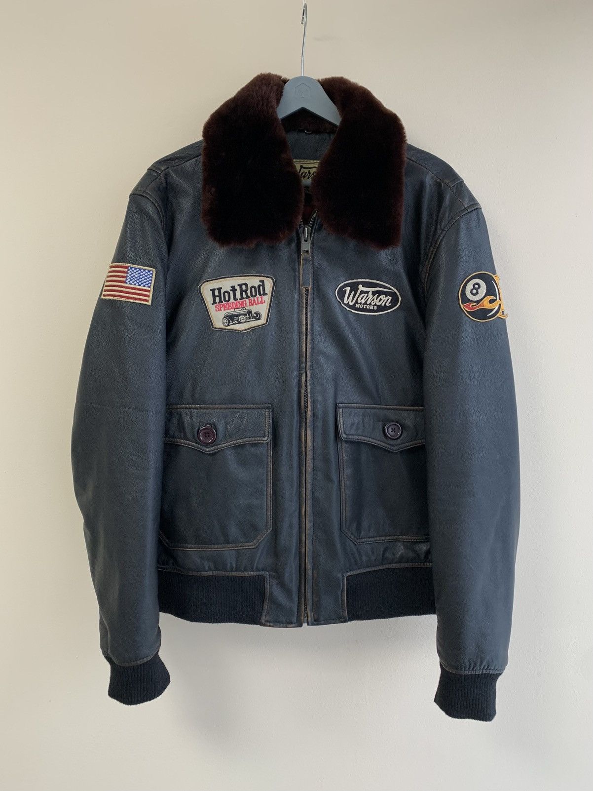 Other Warson Motors G1 Hot Rod Brown Rub Off Leather Jacket Mens Size US XL / EU 56 / 4 - 1 Thumbnail