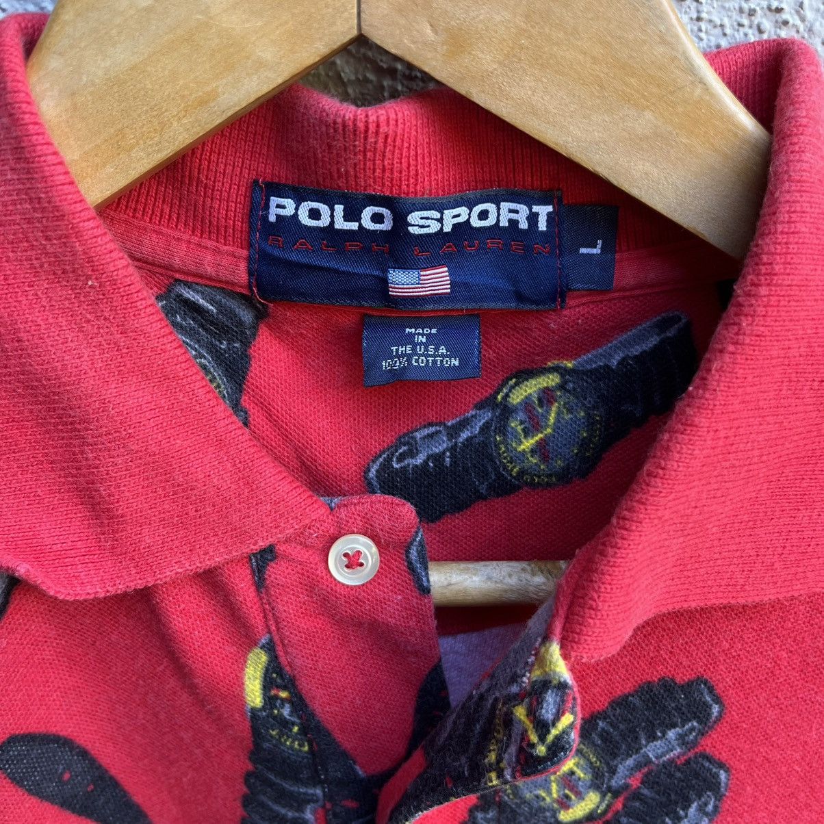Polo Ralph Lauren × Vintage Vintage rare 90s POLO RALPH LAUREN watches all over print Size US L / EU 52-54 / 3 - 4 Thumbnail