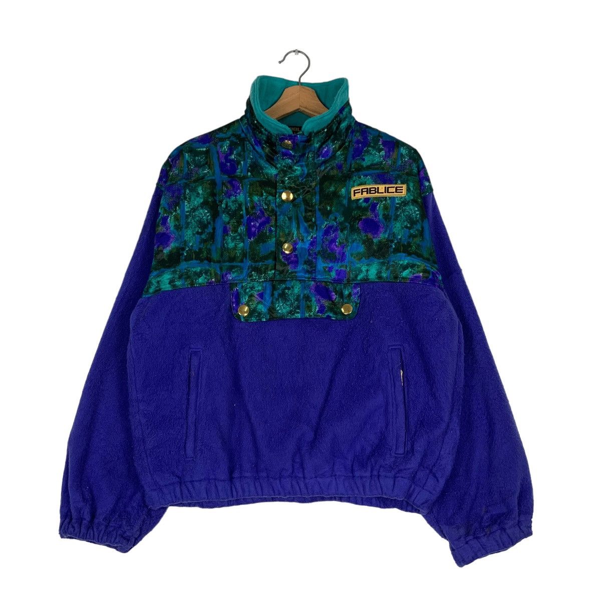 Japanese Brand FABLICE Half Zip Button Pullover Fleece Sweater #0866-C39 Size US L / EU 52-54 / 3 - 1 Thumbnail