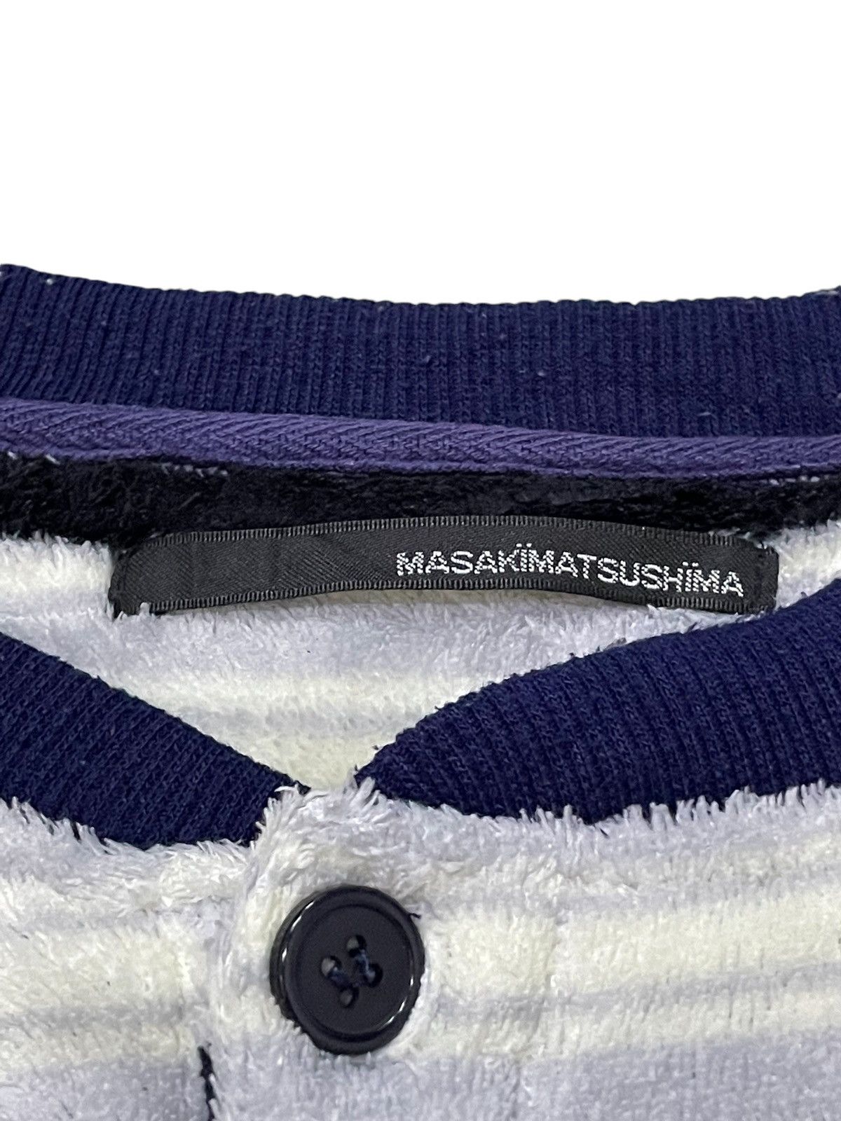 Issey Miyake × Masaki Matsushima Masaki Matsushima Border Stripe Fleece Long Sleeve Sweater Size US L / EU 52-54 / 3 - 11 Thumbnail