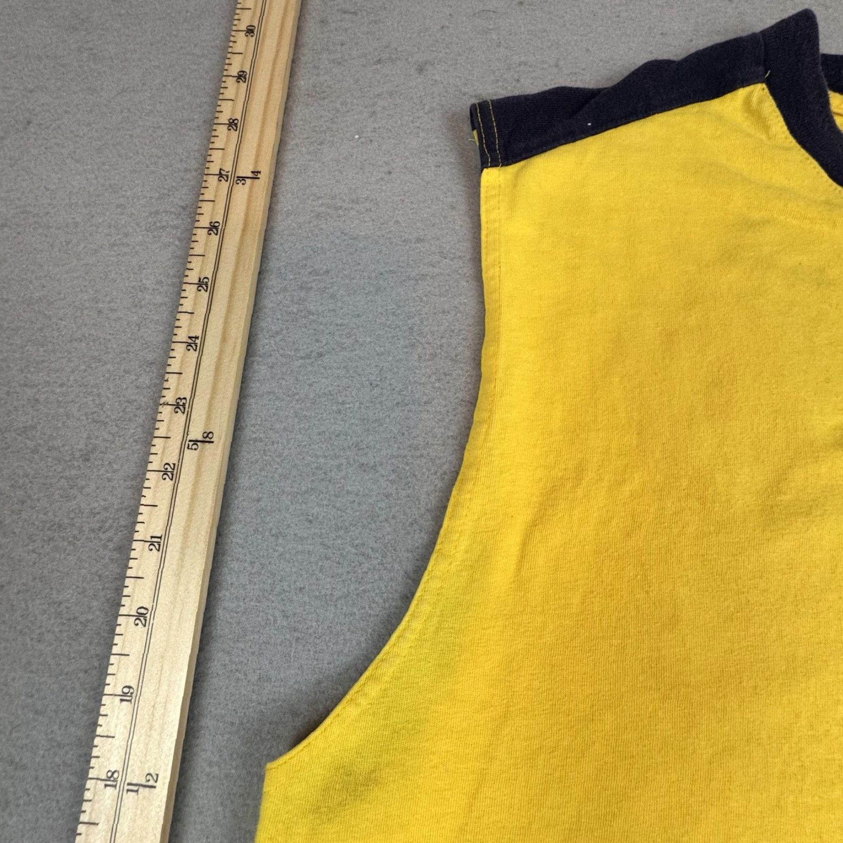 Tommy Hilfiger VINTAGE Tommy Hilfiger Tank Top Mens XL Sleeveless Jersey Graphic Print 90s Made in USA Yellow Size US XL / EU 56 / 4 - 3 Thumbnail