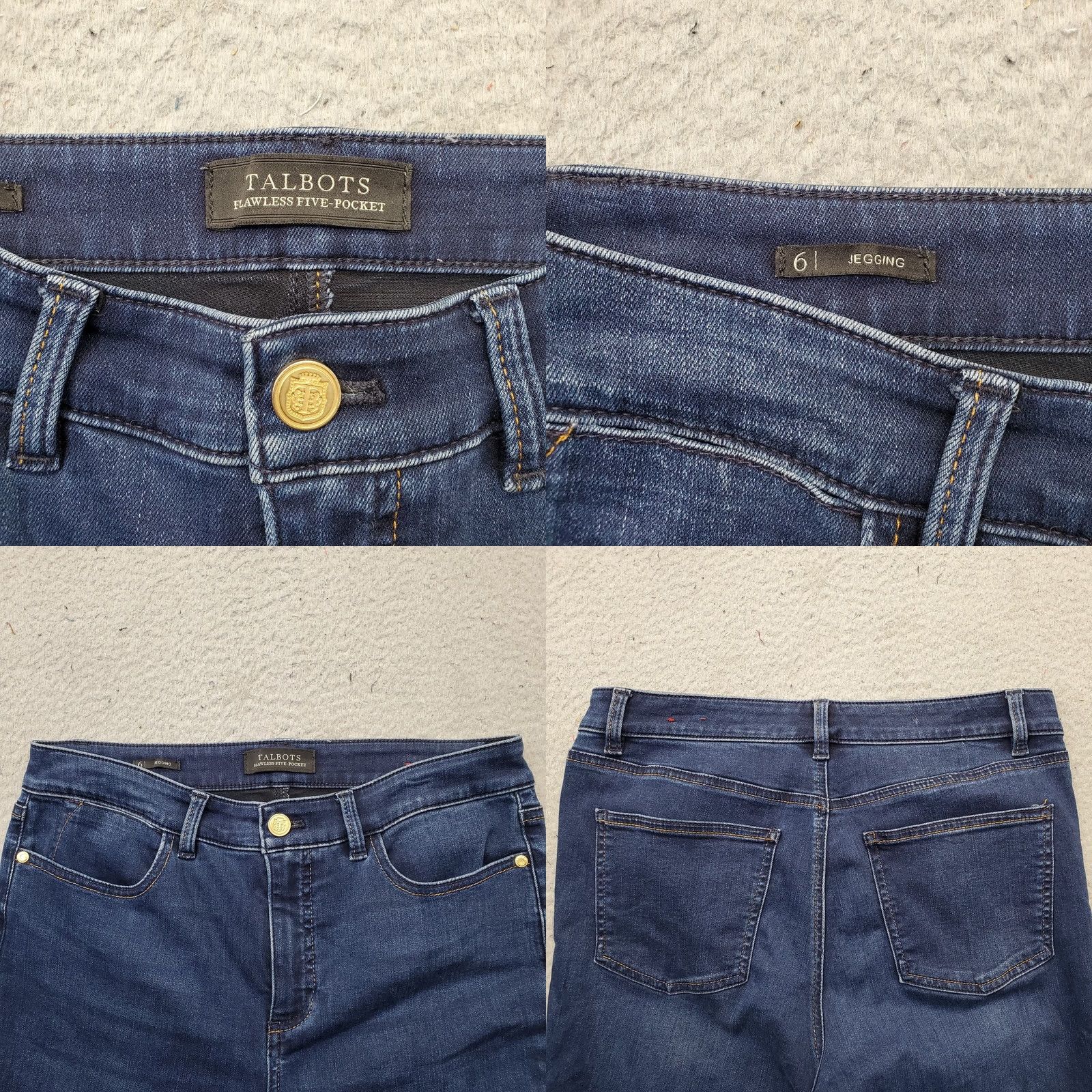 Talbots Talbots Women Jeans 6 Blue Denim Five Pocket Jegging Stretch Regular Waist 27.25 Inseam Vintage No Size 28" / US 6 / IT 42 - 8 Thumbnail