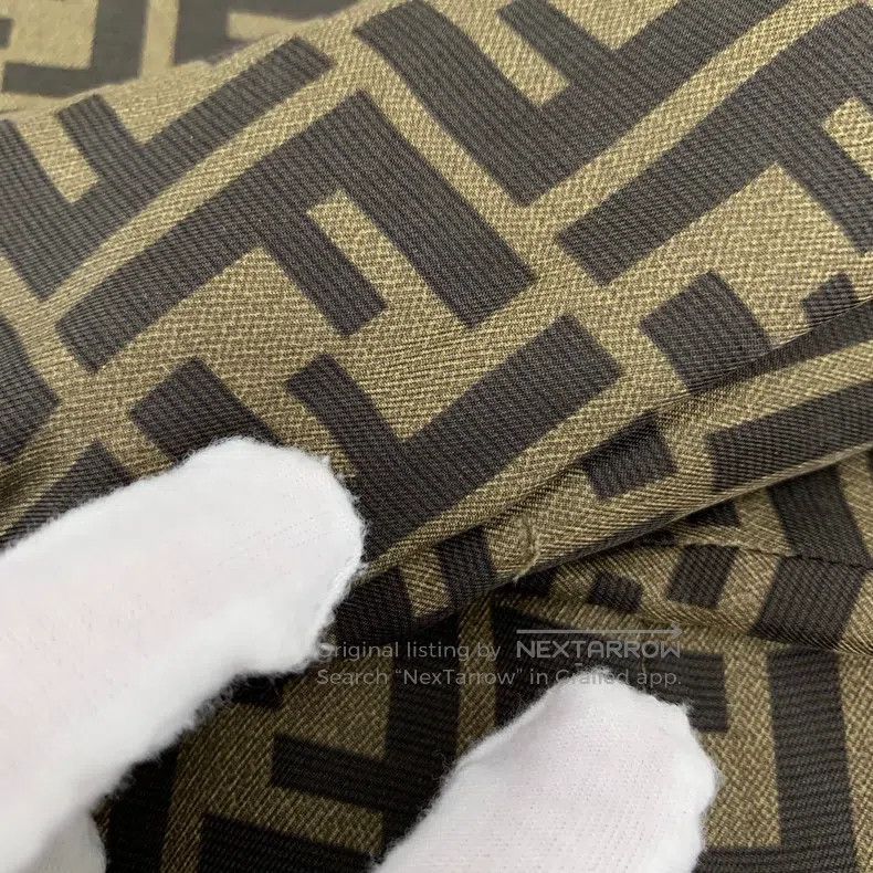 Fendi Fendi Dark brown logo letter all-over print silk collar si Size XS / US 0-2 / IT 36-38 - 9 Thumbnail