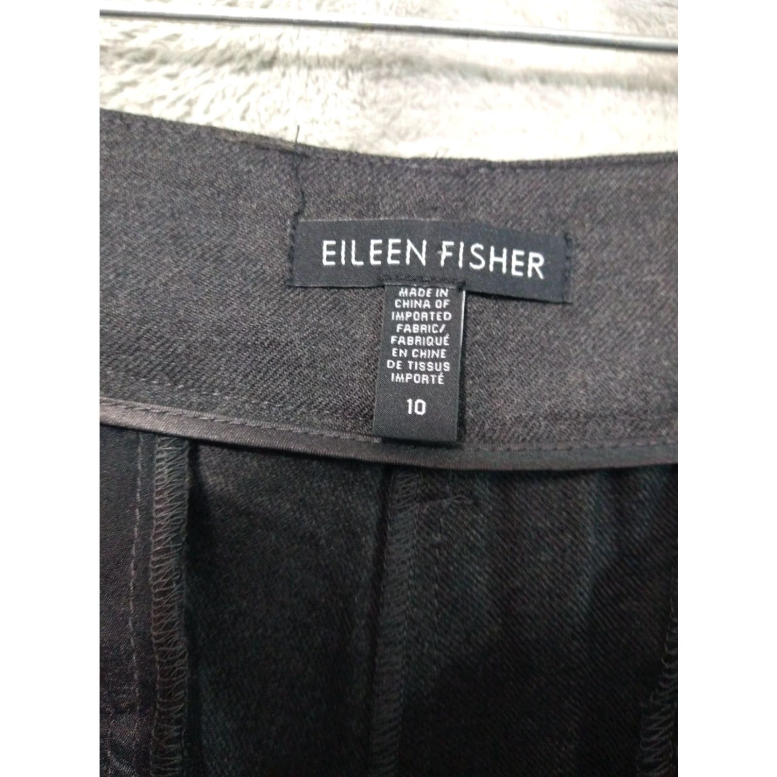 Eileen Fisher Eileen Fisher Pants Womens 10 Gray Wool Slim Taper Leg Trouser Cuffed Stretch Dress Pants Size 32" / US 10 / IT 46 - 7 Thumbnail