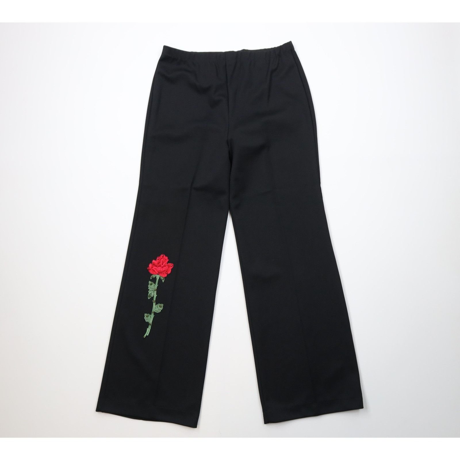 Vintage Vintage 70s 2 Piece Knit Rose Flower Bell Bottoms Suit Size XL / US 12-14 / IT 48-50 - 13 Thumbnail
