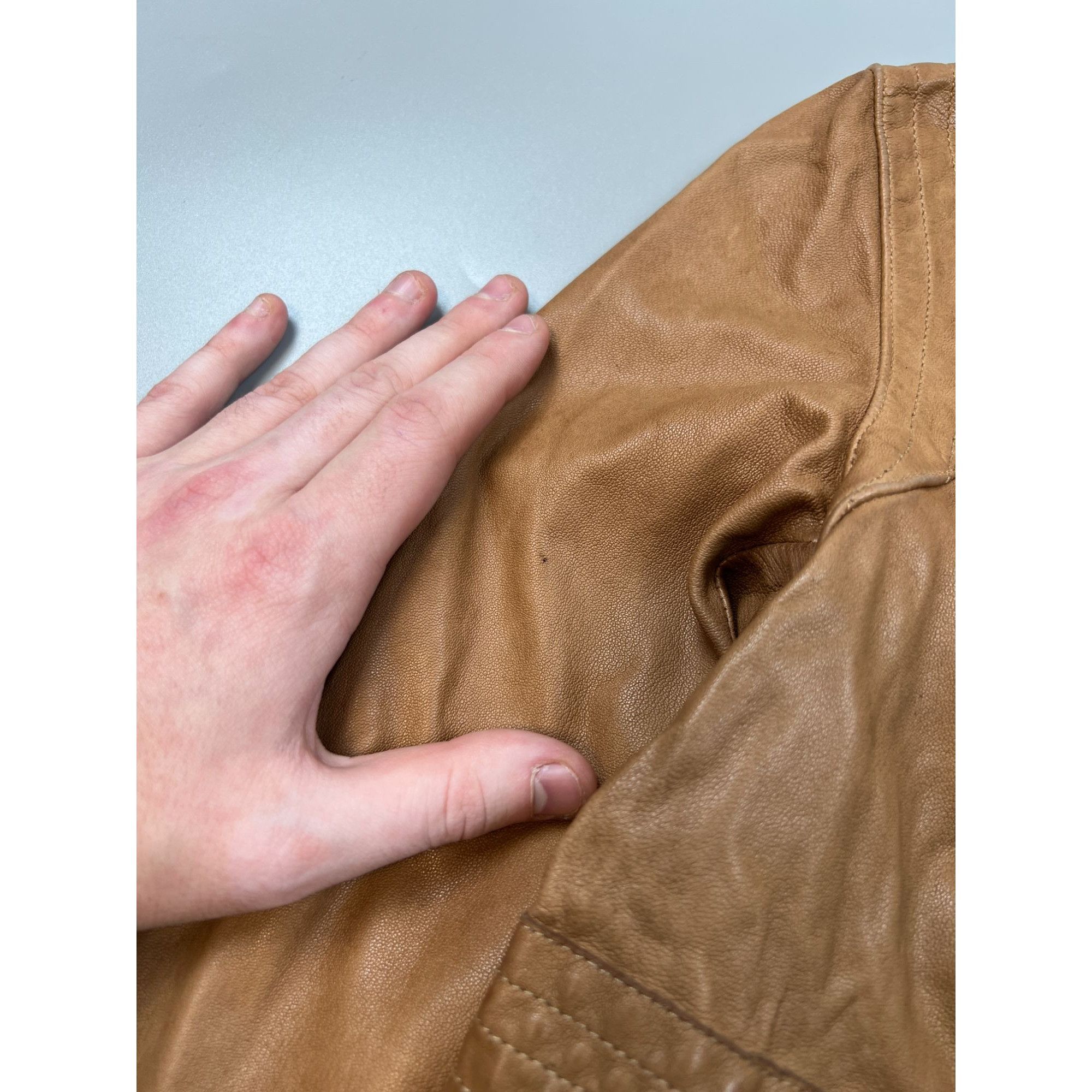 Emporio Armani Emporio Armani Shortened Collarless Leather Jacket (Y0685) Size M / US 6-8 / IT 42-44 - 4 Thumbnail
