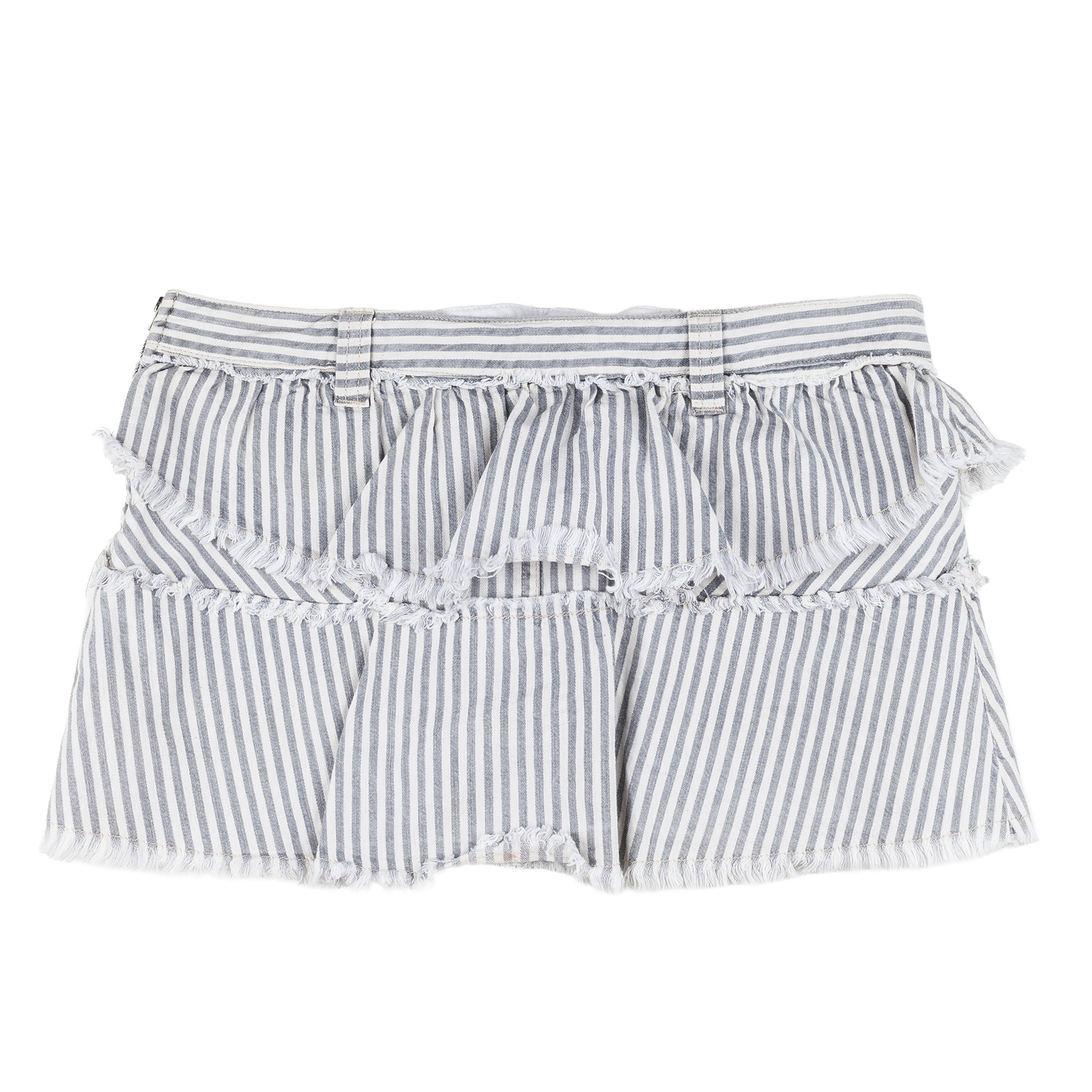 Isabel Marant Isabel Marant Blue Striped Ruffled Mini Skirt Size 26" / US 2 / IT 38 - 3 Thumbnail
